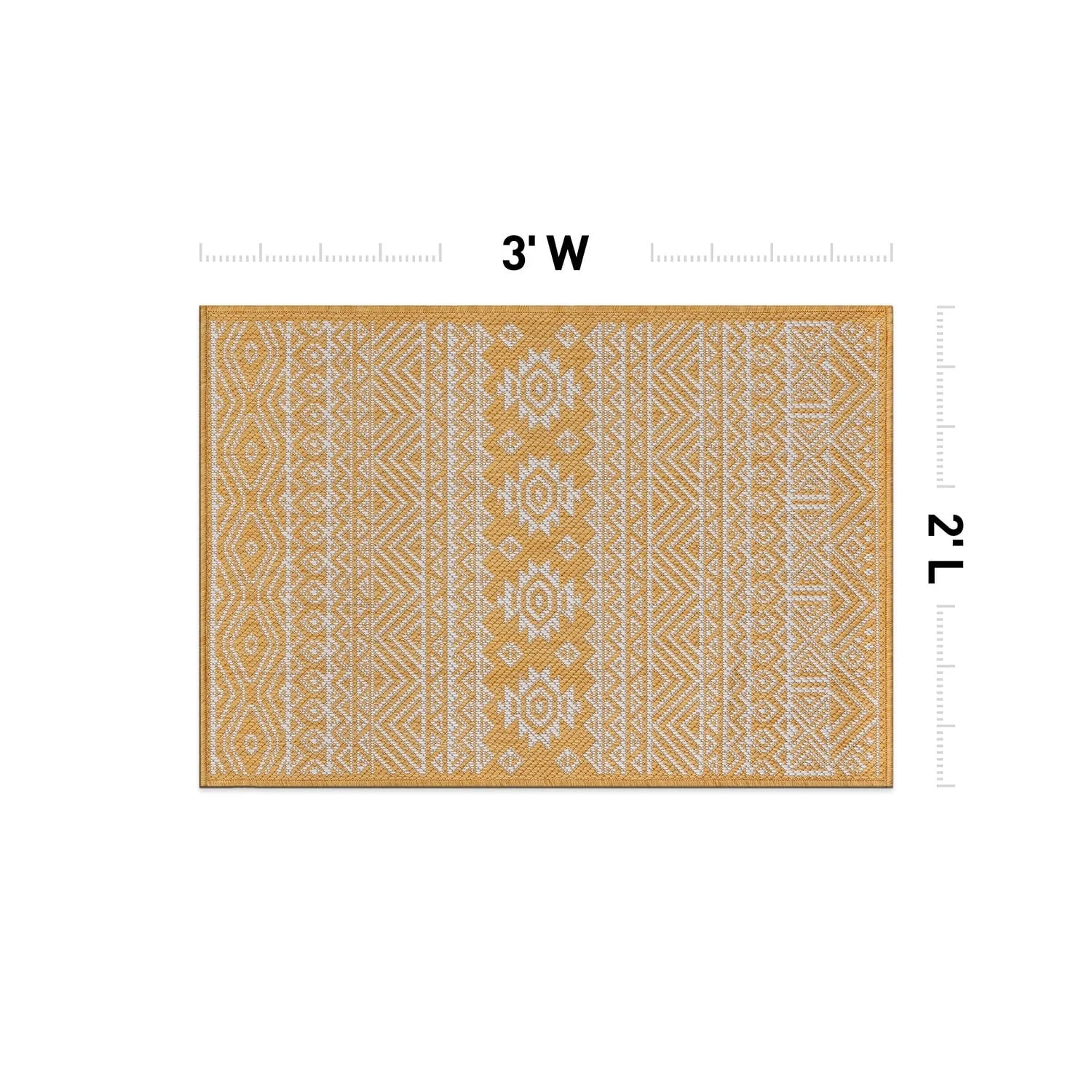 World Rug Gallery Distressed Geometric Bohemian Textured Flat Weave Indoor/Outdoor Area Rug