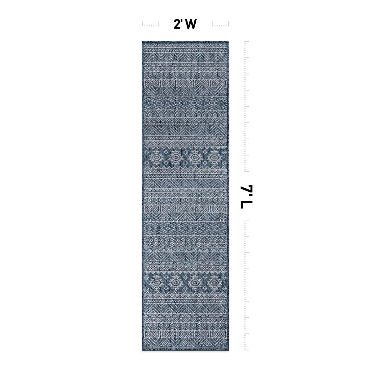 World Rug Gallery Distressed Geometric Bohemian Textured Flat Weave Indoor/Outdoor Area Rug