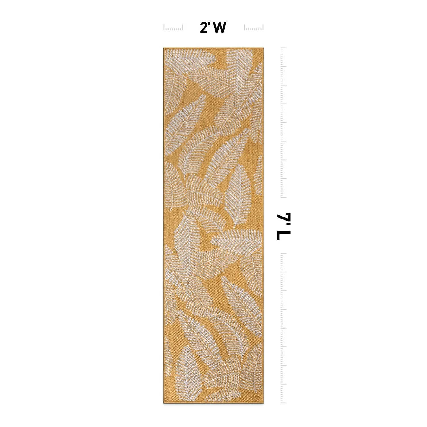 World Rug Gallery Distressed Palm Leaves Textured Flat Weave Indoor/Outdoor Area Rug