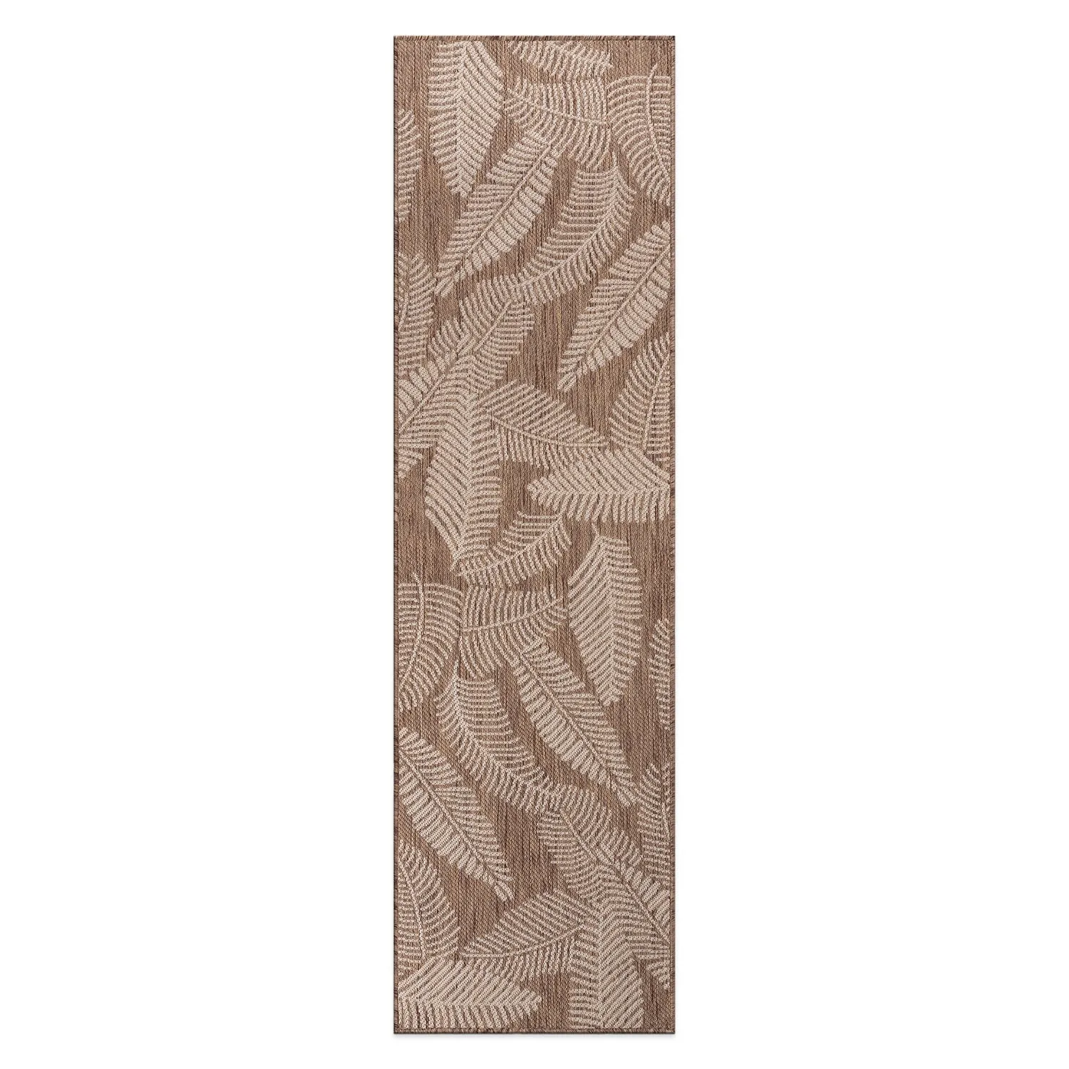 World Rug Gallery Distressed Palm Leaves Textured Flat Weave Indoor/Outdoor Area Rug
