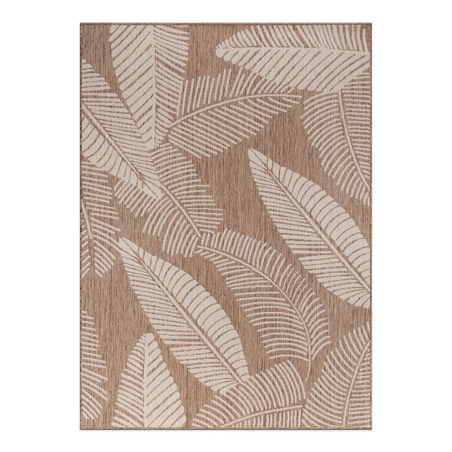 World Rug Gallery Distressed Palm Leaves Textured Flat Weave Indoor/Outdoor Area Rug