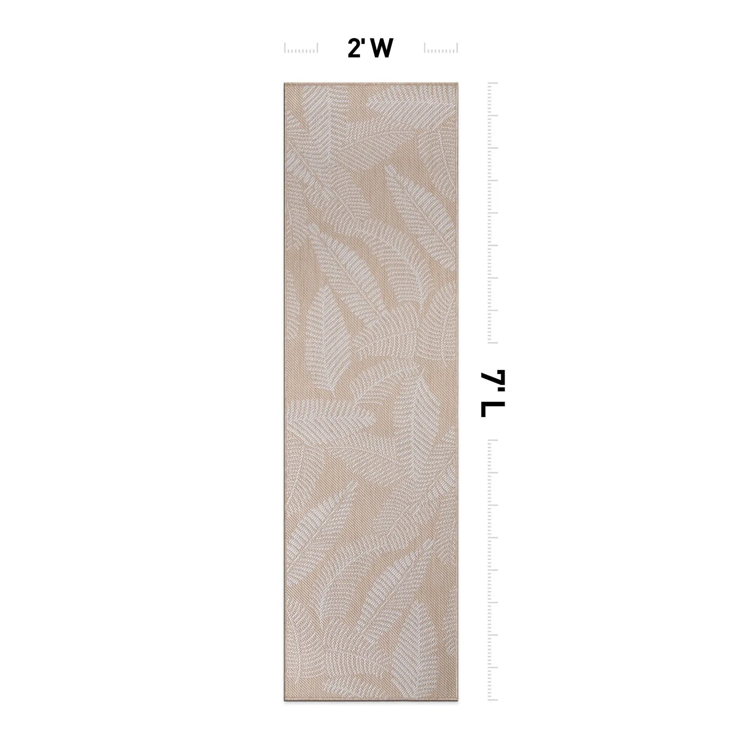 World Rug Gallery Distressed Palm Leaves Textured Flat Weave Indoor/Outdoor Area Rug