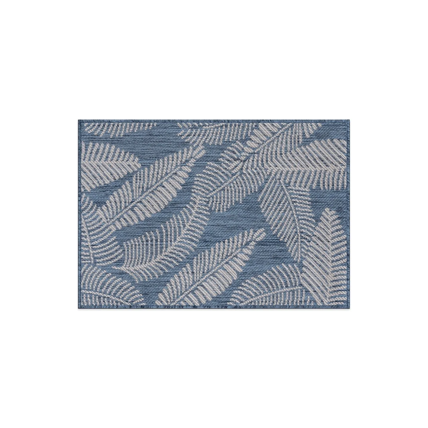 World Rug Gallery Distressed Palm Leaves Textured Flat Weave Indoor/Outdoor Area Rug