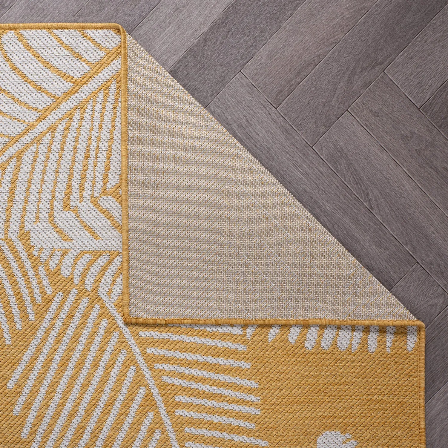 World Rug Gallery Distressed Palm Leaves Textured Flat Weave Indoor/Outdoor Area Rug