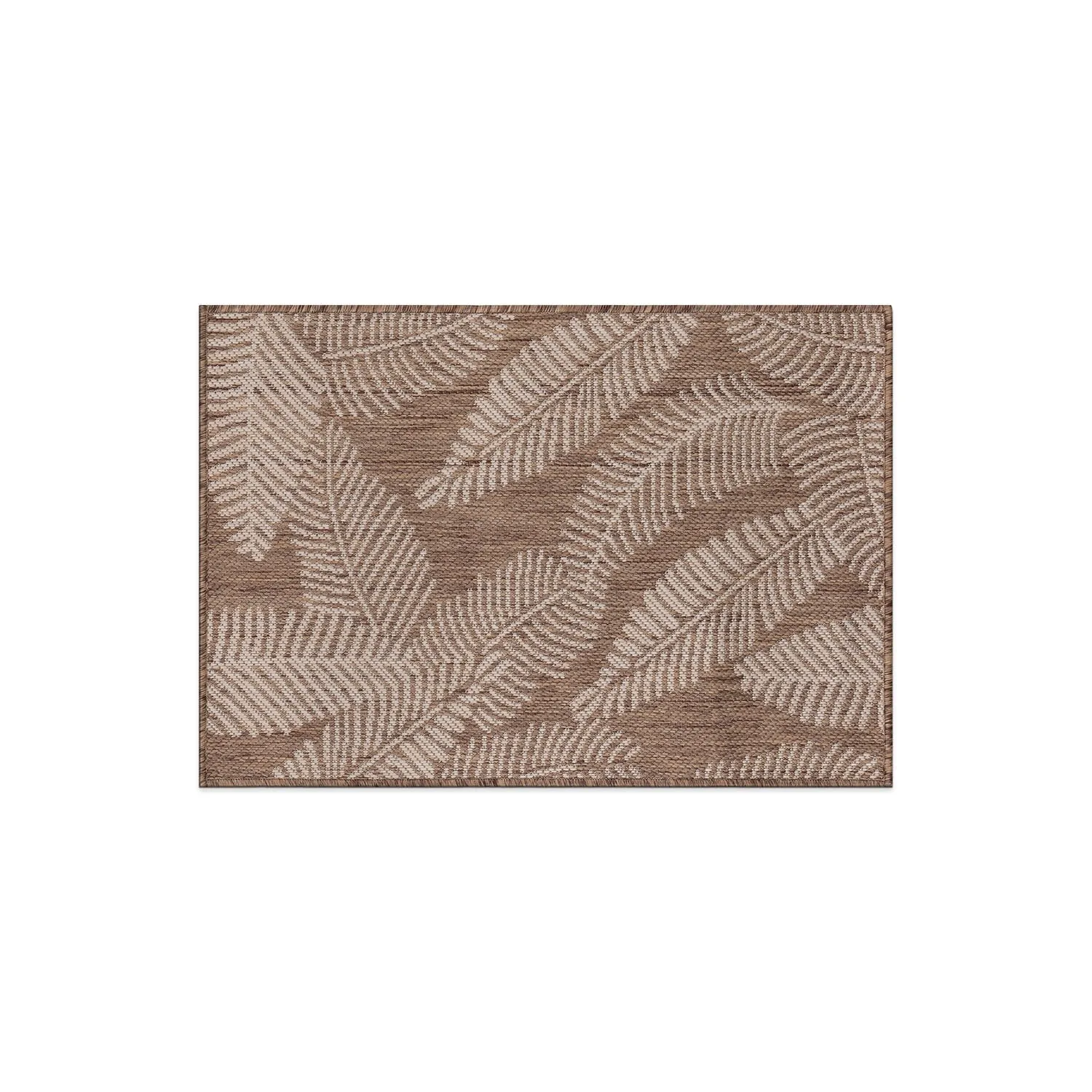 World Rug Gallery Distressed Palm Leaves Textured Flat Weave Indoor/Outdoor Area Rug