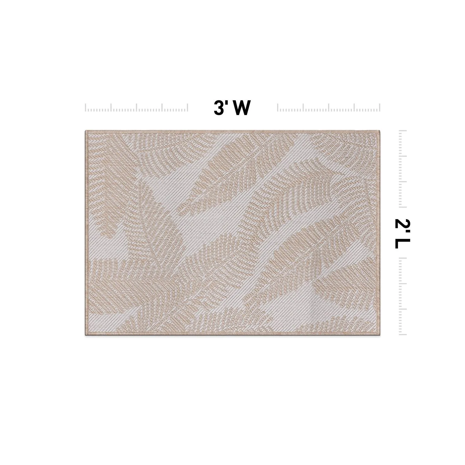 World Rug Gallery Distressed Palm Leaves Textured Flat Weave Indoor/Outdoor Area Rug