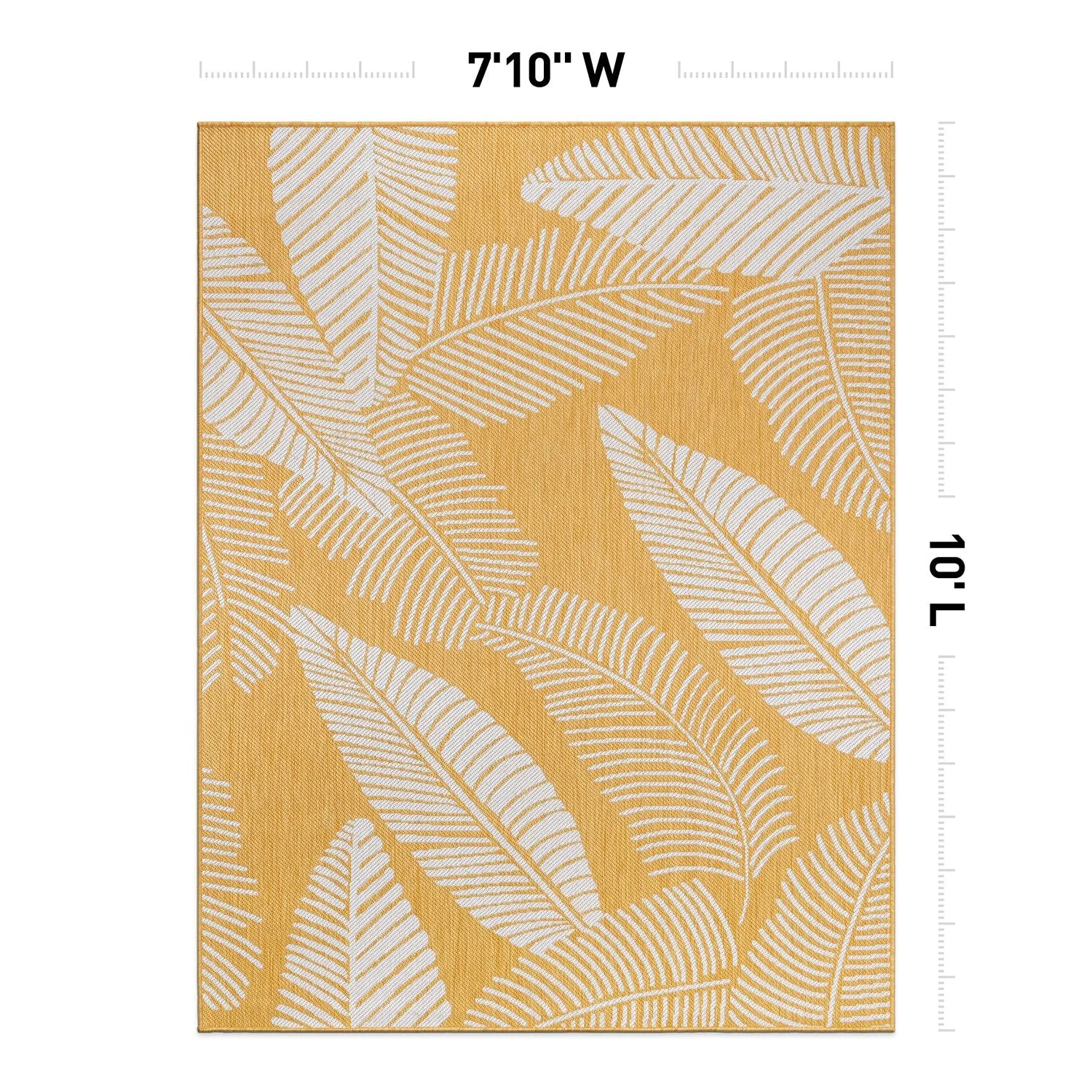 World Rug Gallery Distressed Palm Leaves Textured Flat Weave Indoor/Outdoor Area Rug