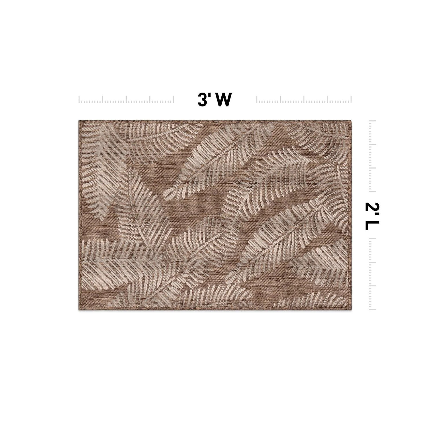 World Rug Gallery Distressed Palm Leaves Textured Flat Weave Indoor/Outdoor Area Rug