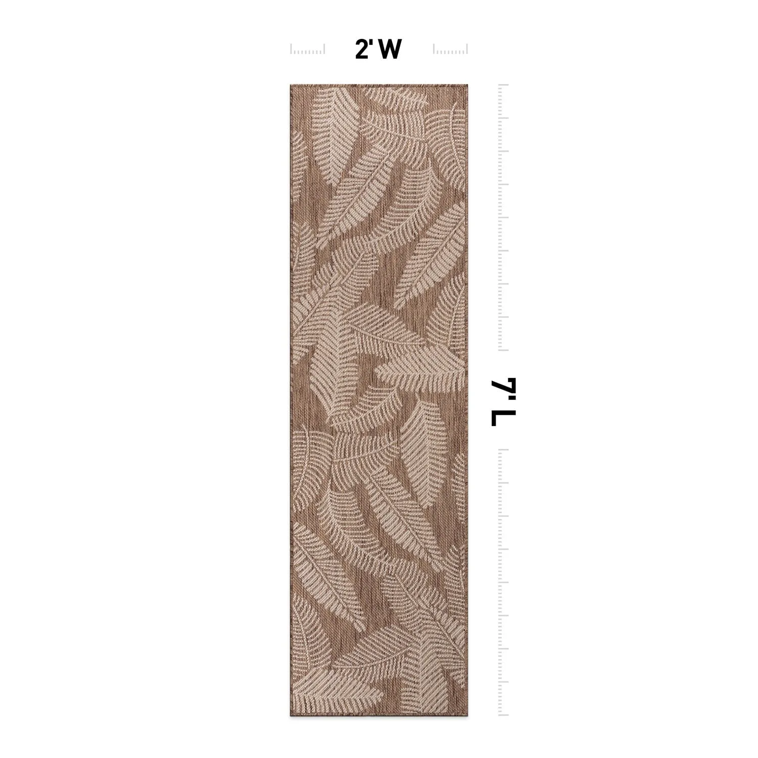 World Rug Gallery Distressed Palm Leaves Textured Flat Weave Indoor/Outdoor Area Rug