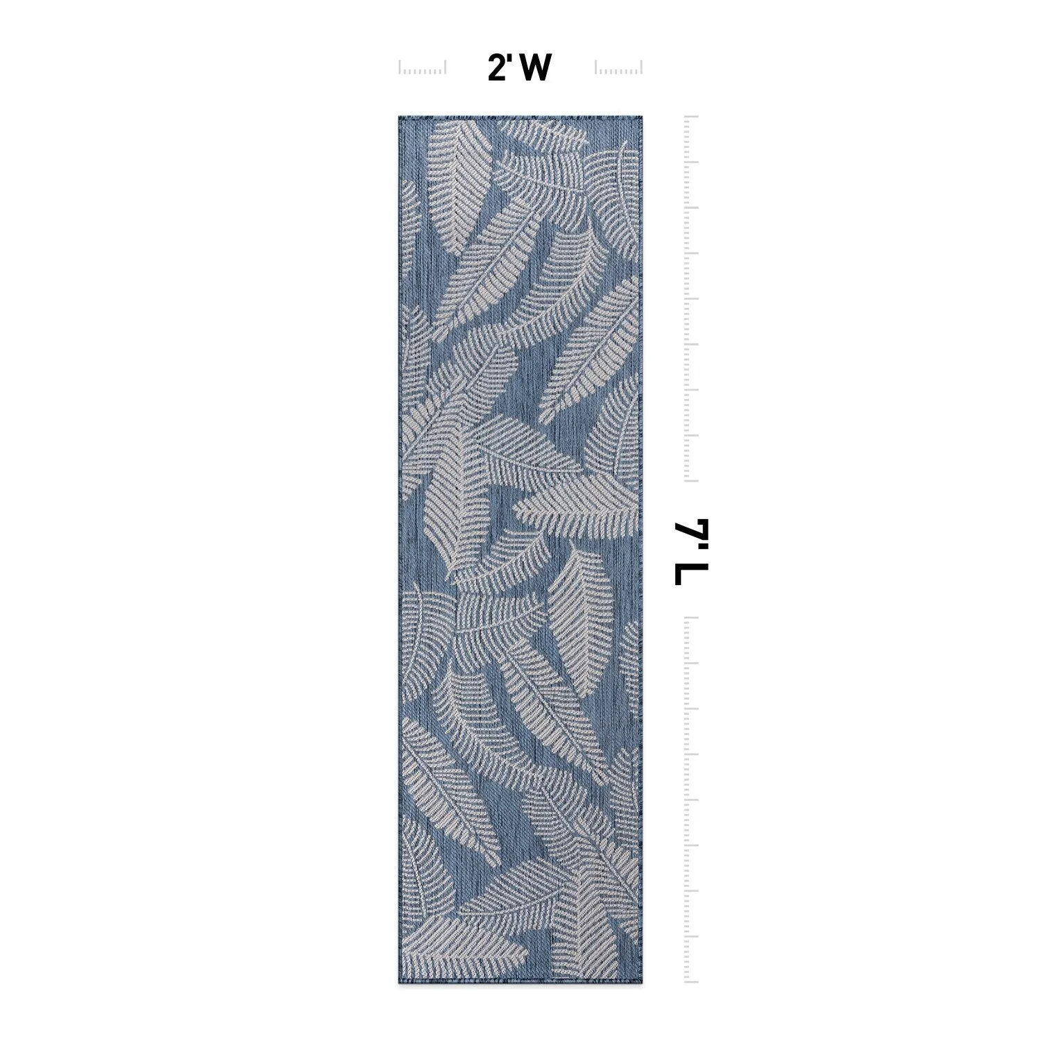 World Rug Gallery Distressed Palm Leaves Textured Flat Weave Indoor/Outdoor Area Rug