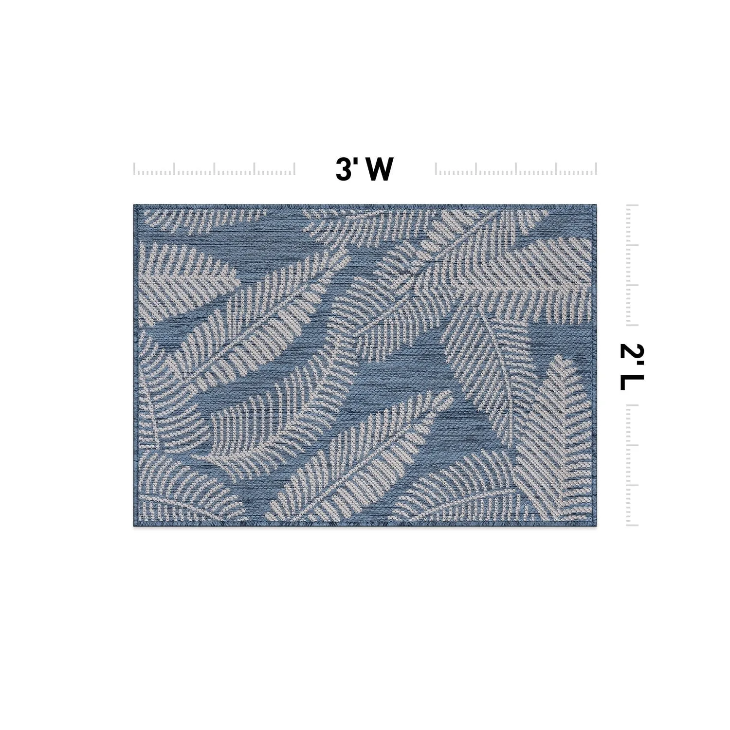 World Rug Gallery Distressed Palm Leaves Textured Flat Weave Indoor/Outdoor Area Rug