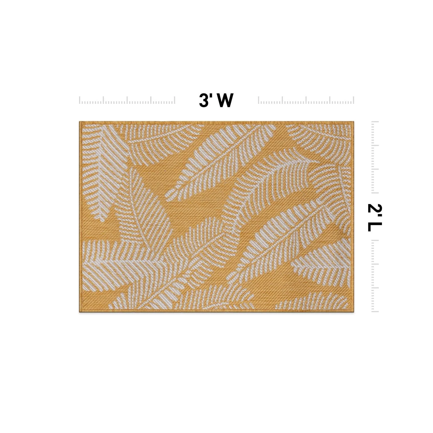 World Rug Gallery Distressed Palm Leaves Textured Flat Weave Indoor/Outdoor Area Rug