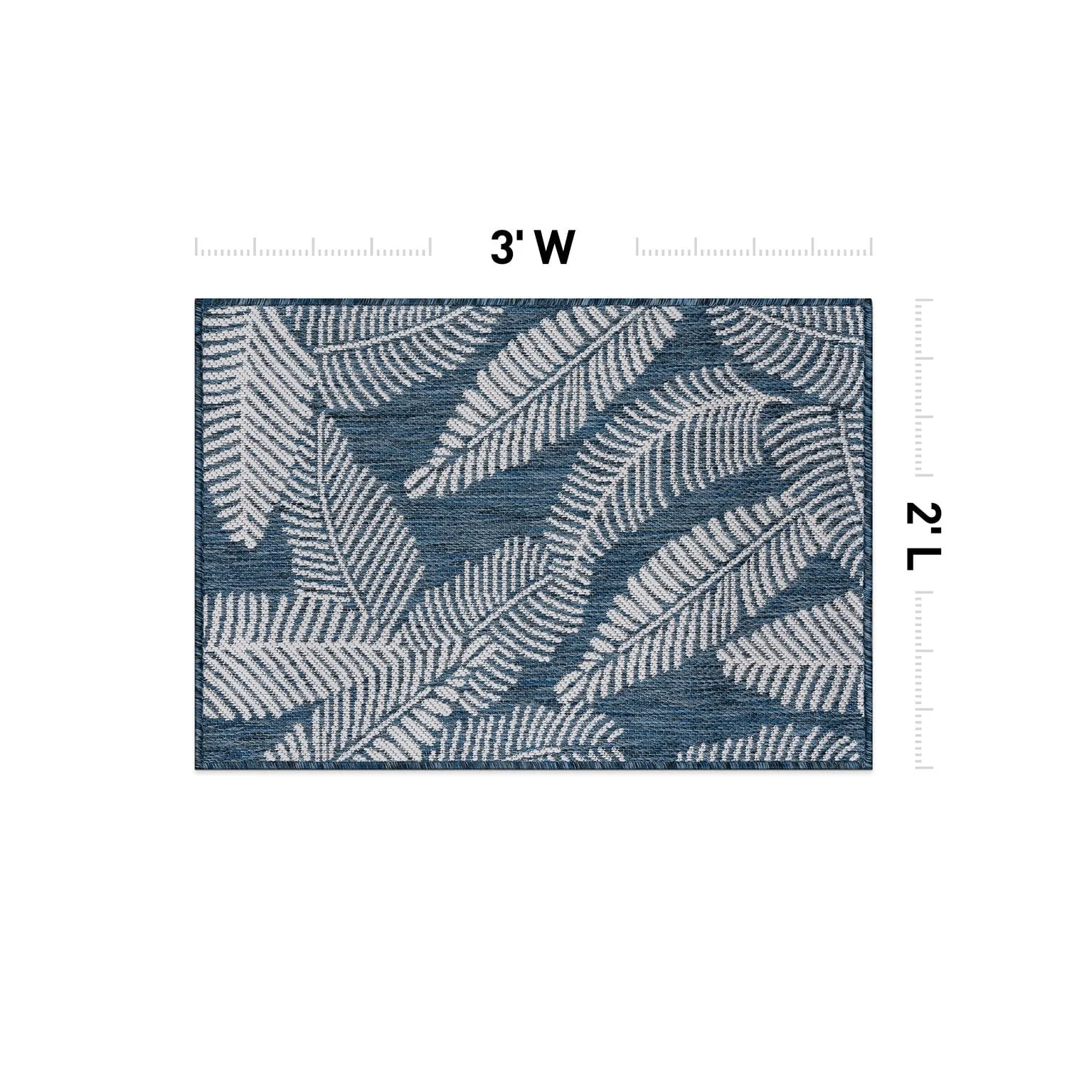 World Rug Gallery Distressed Palm Leaves Textured Flat Weave Indoor/Outdoor Area Rug