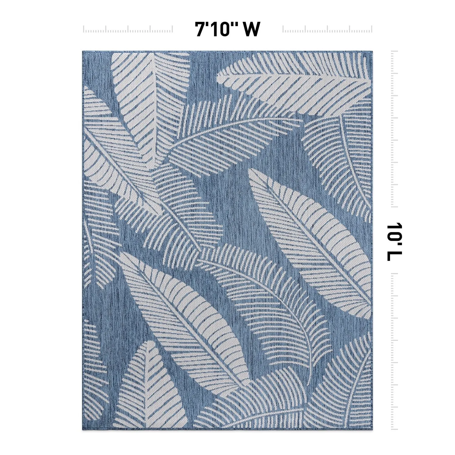World Rug Gallery Distressed Palm Leaves Textured Flat Weave Indoor/Outdoor Area Rug