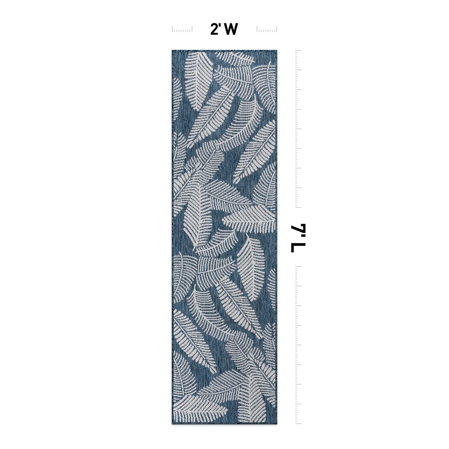 World Rug Gallery Distressed Palm Leaves Textured Flat Weave Indoor/Outdoor Area Rug