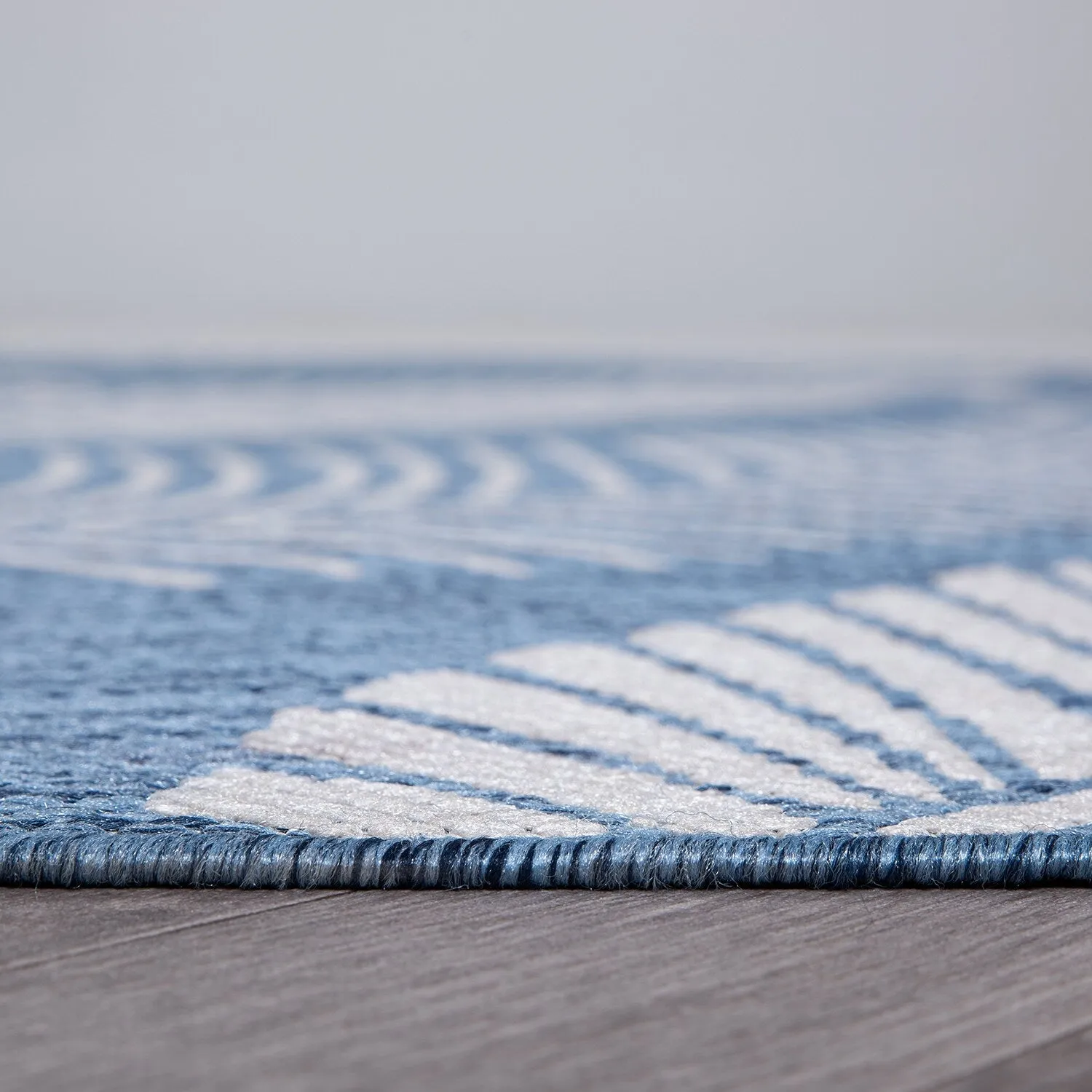 World Rug Gallery Distressed Palm Leaves Textured Flat Weave Indoor/Outdoor Area Rug