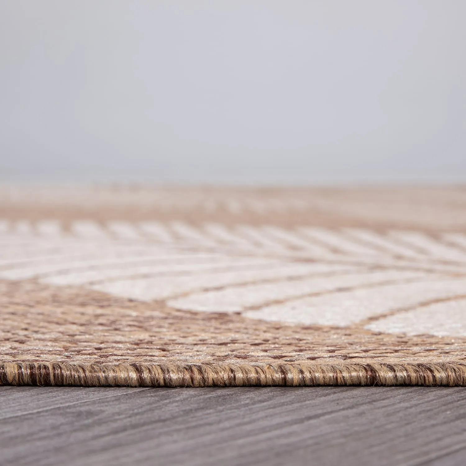 World Rug Gallery Distressed Palm Leaves Textured Flat Weave Indoor/Outdoor Area Rug