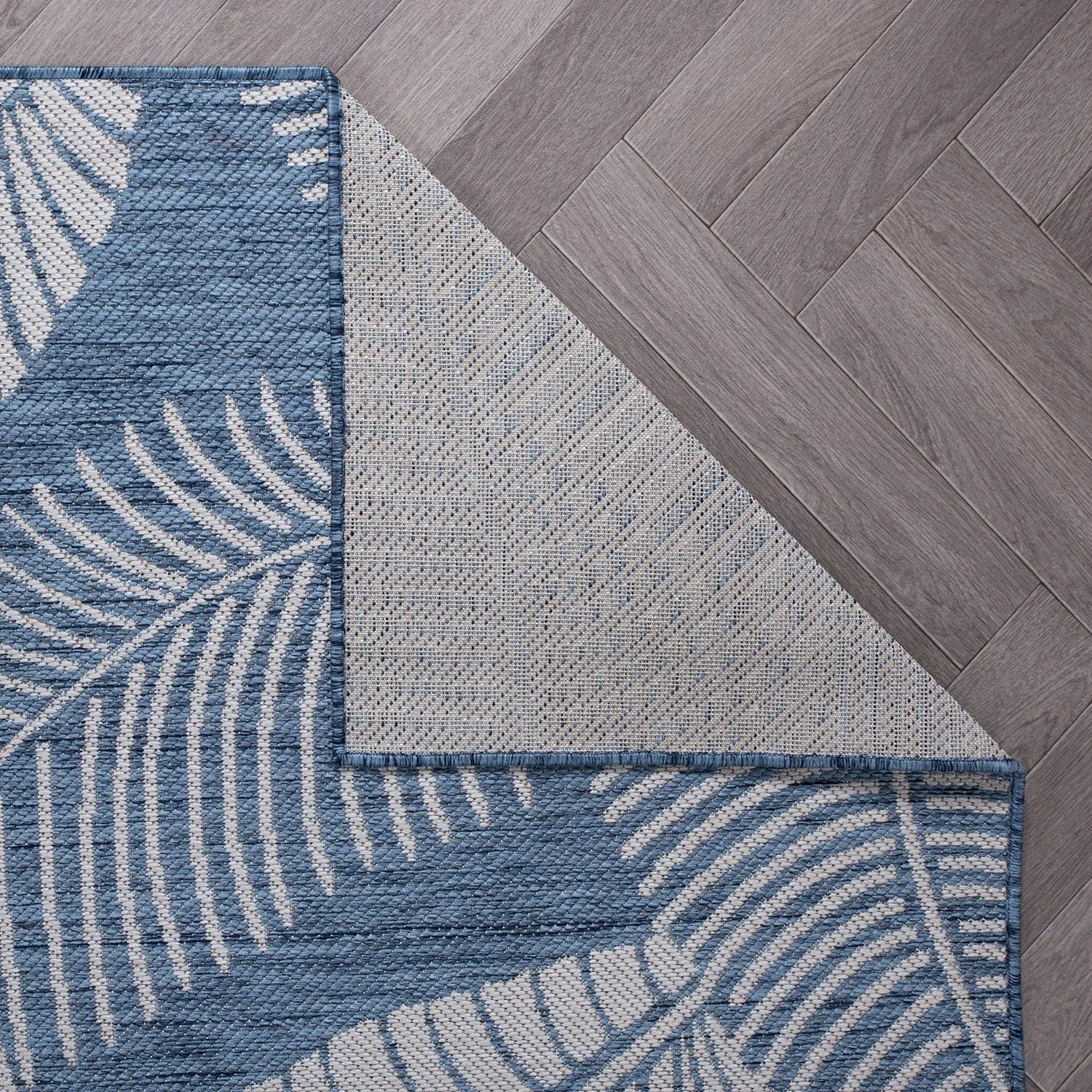 World Rug Gallery Distressed Palm Leaves Textured Flat Weave Indoor/Outdoor Area Rug