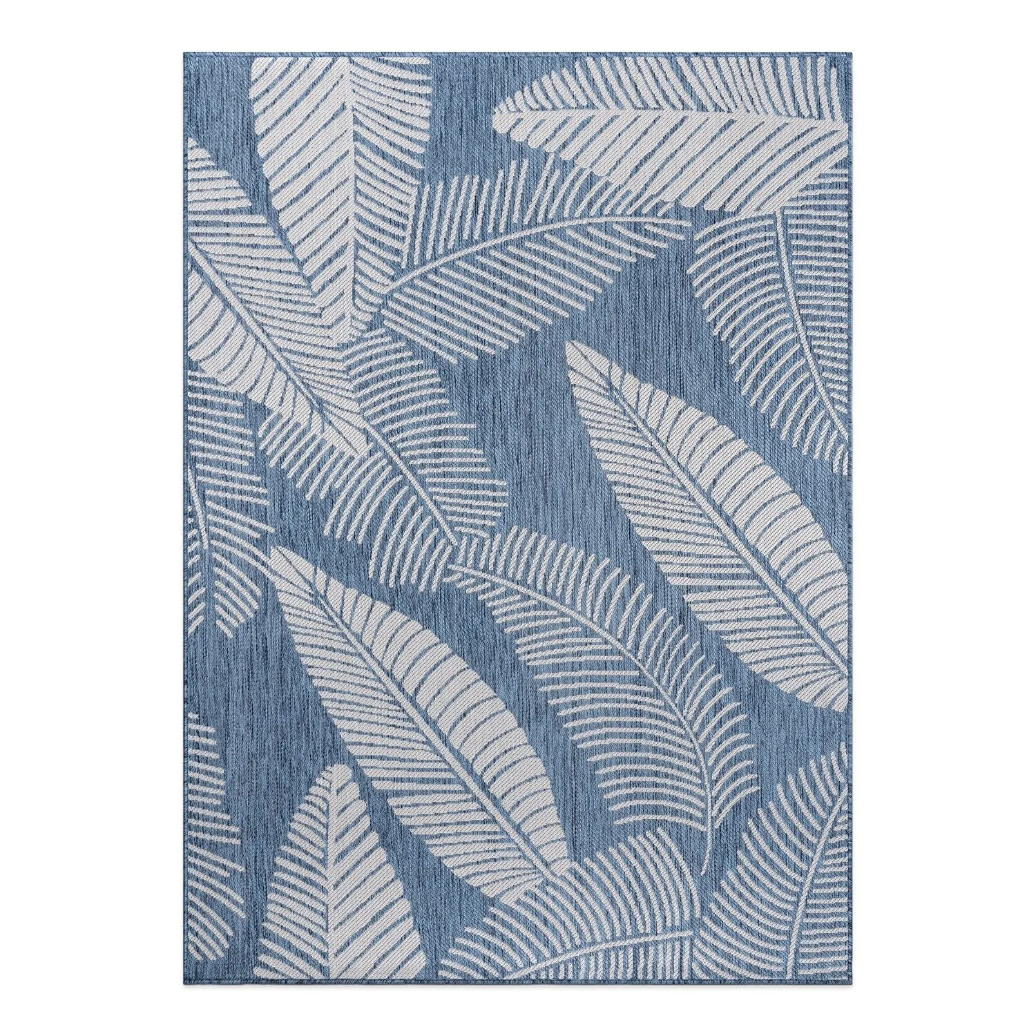 World Rug Gallery Distressed Palm Leaves Textured Flat Weave Indoor/Outdoor Area Rug