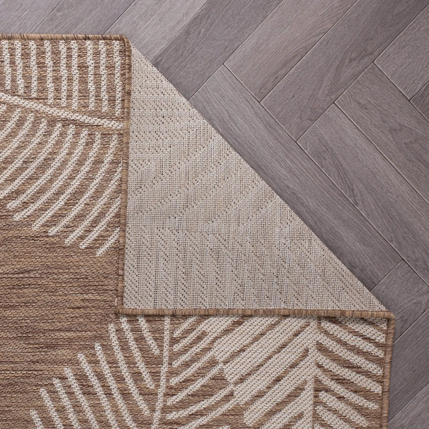 World Rug Gallery Distressed Palm Leaves Textured Flat Weave Indoor/Outdoor Area Rug