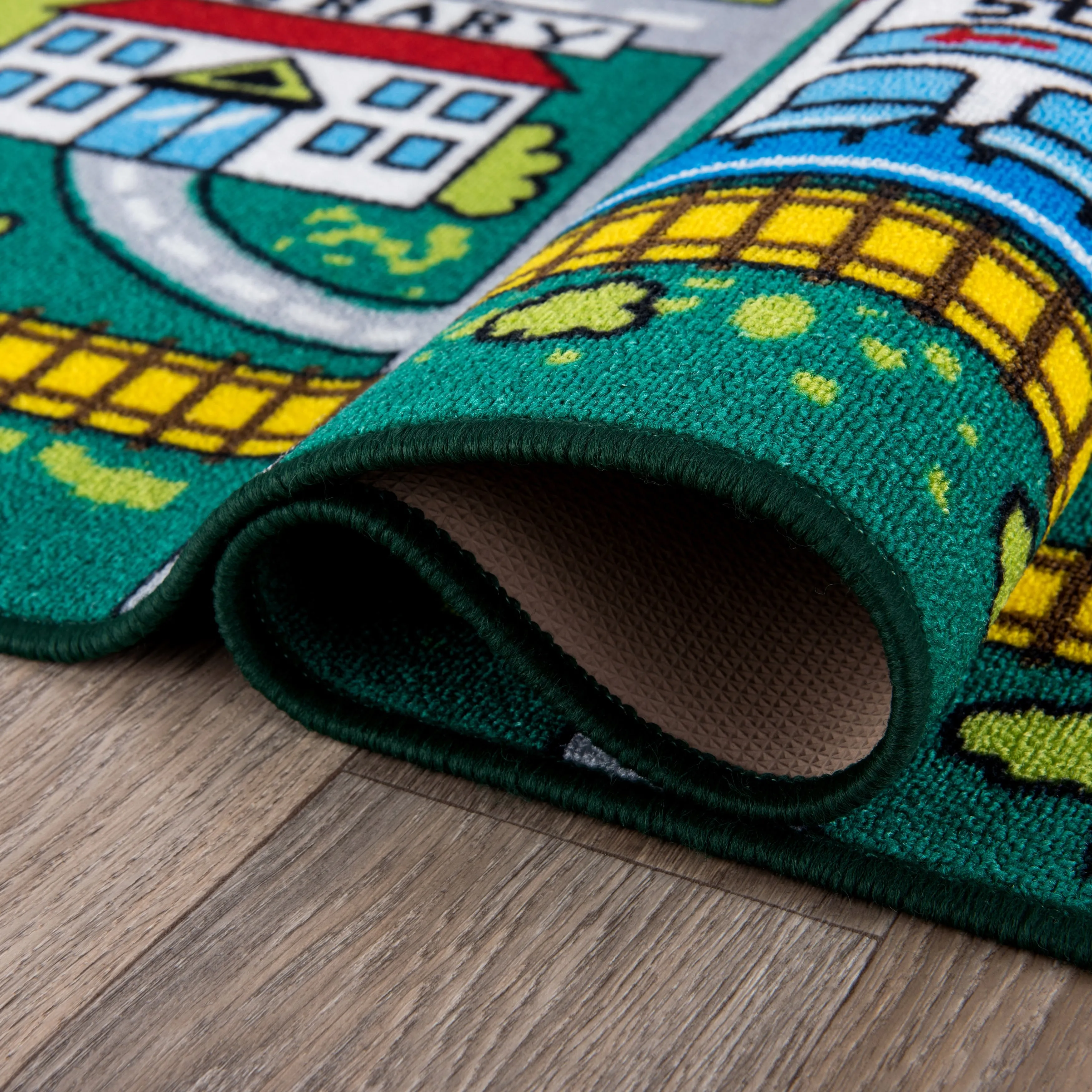 World Rug Gallery Kids Educational Learning City Life Road Non Slip Area Rug