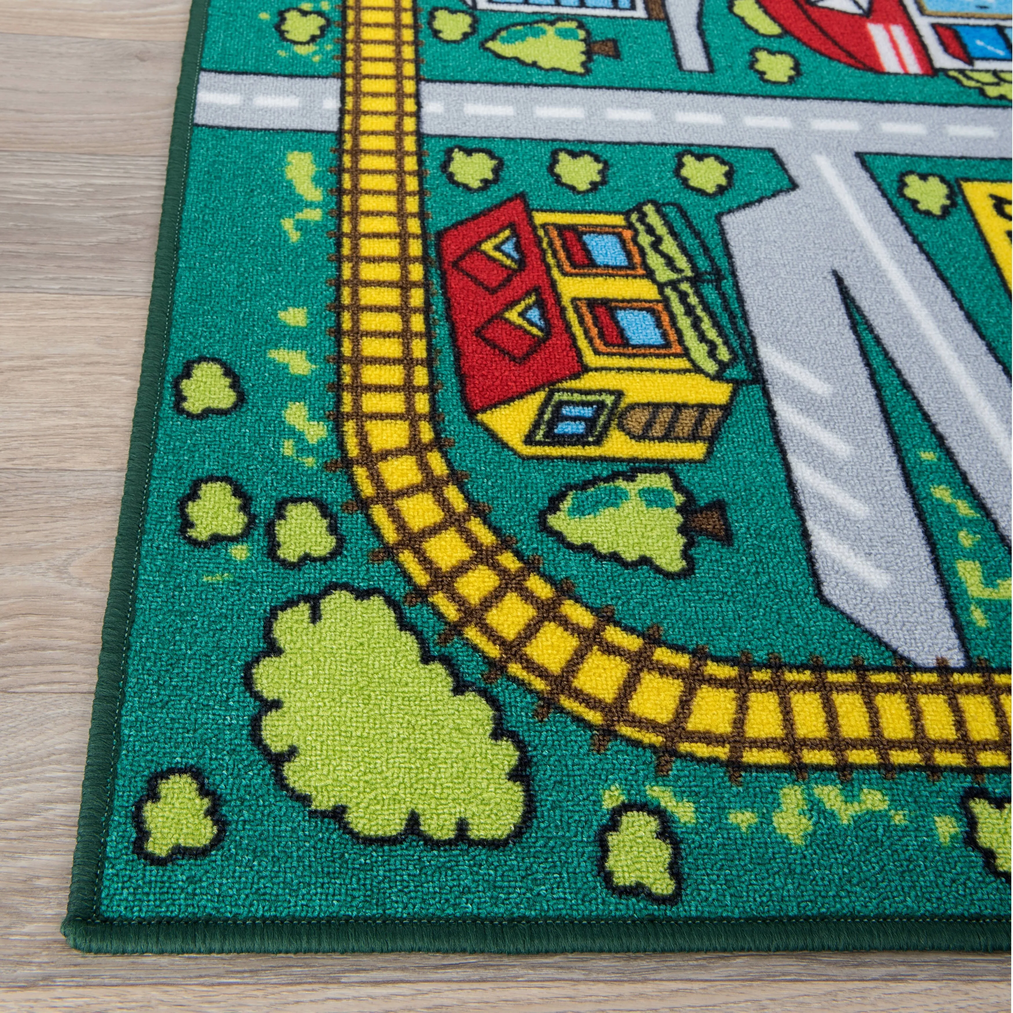 World Rug Gallery Kids Educational Learning City Life Road Non Slip Area Rug