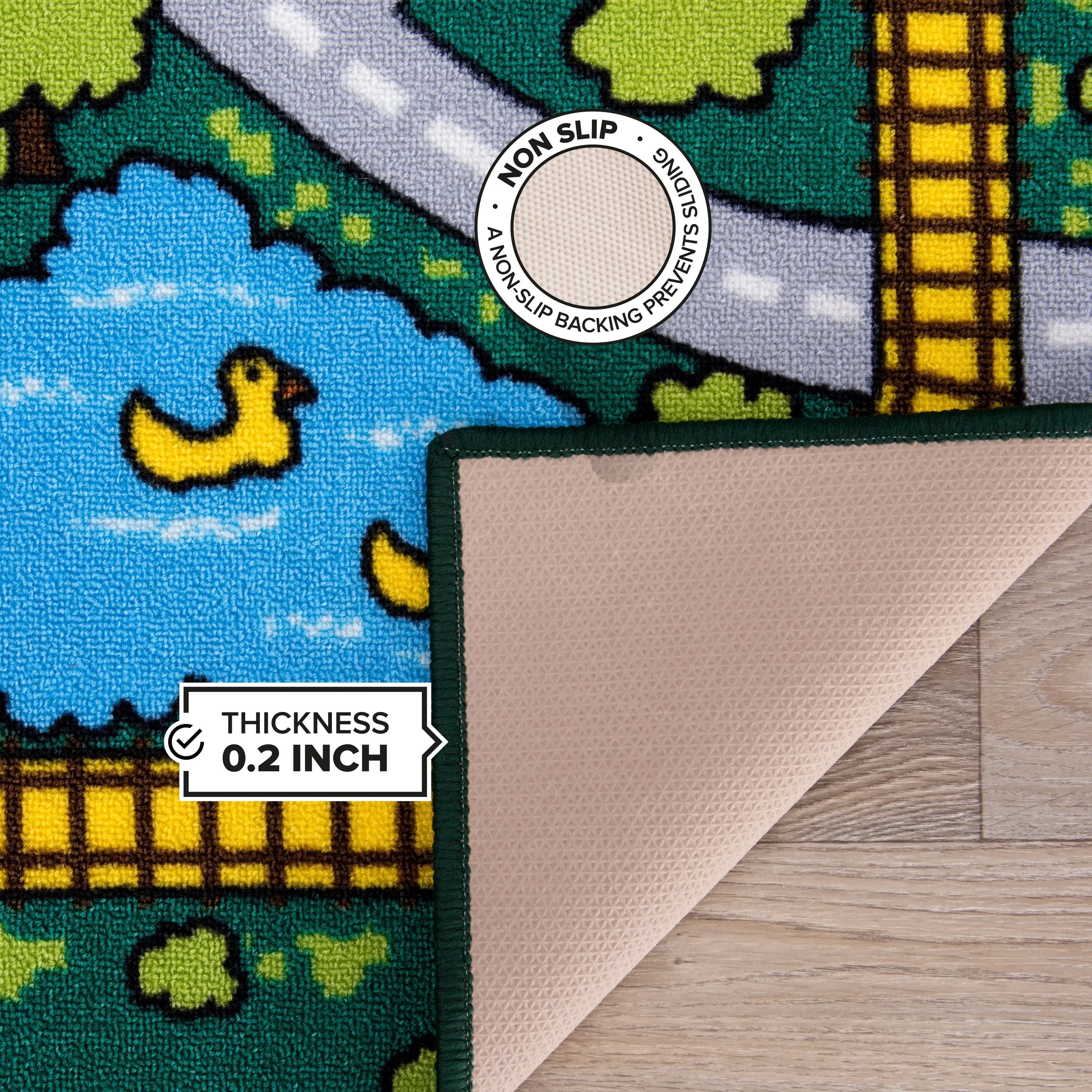 World Rug Gallery Kids Educational Learning City Life Road Non Slip Area Rug