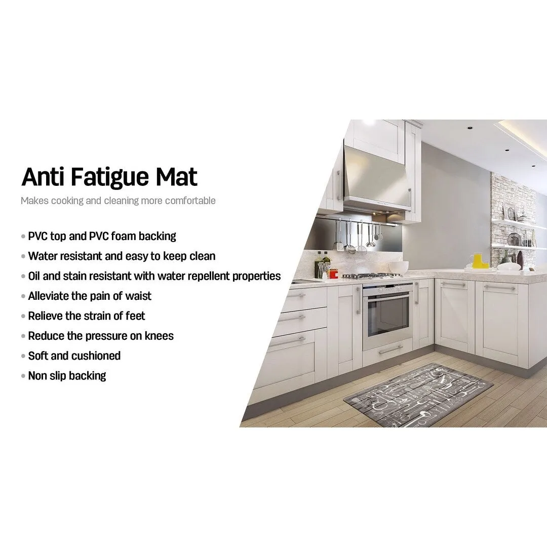 World Rug Gallery Kitchen Chef Anti Fatigue Standing Mat