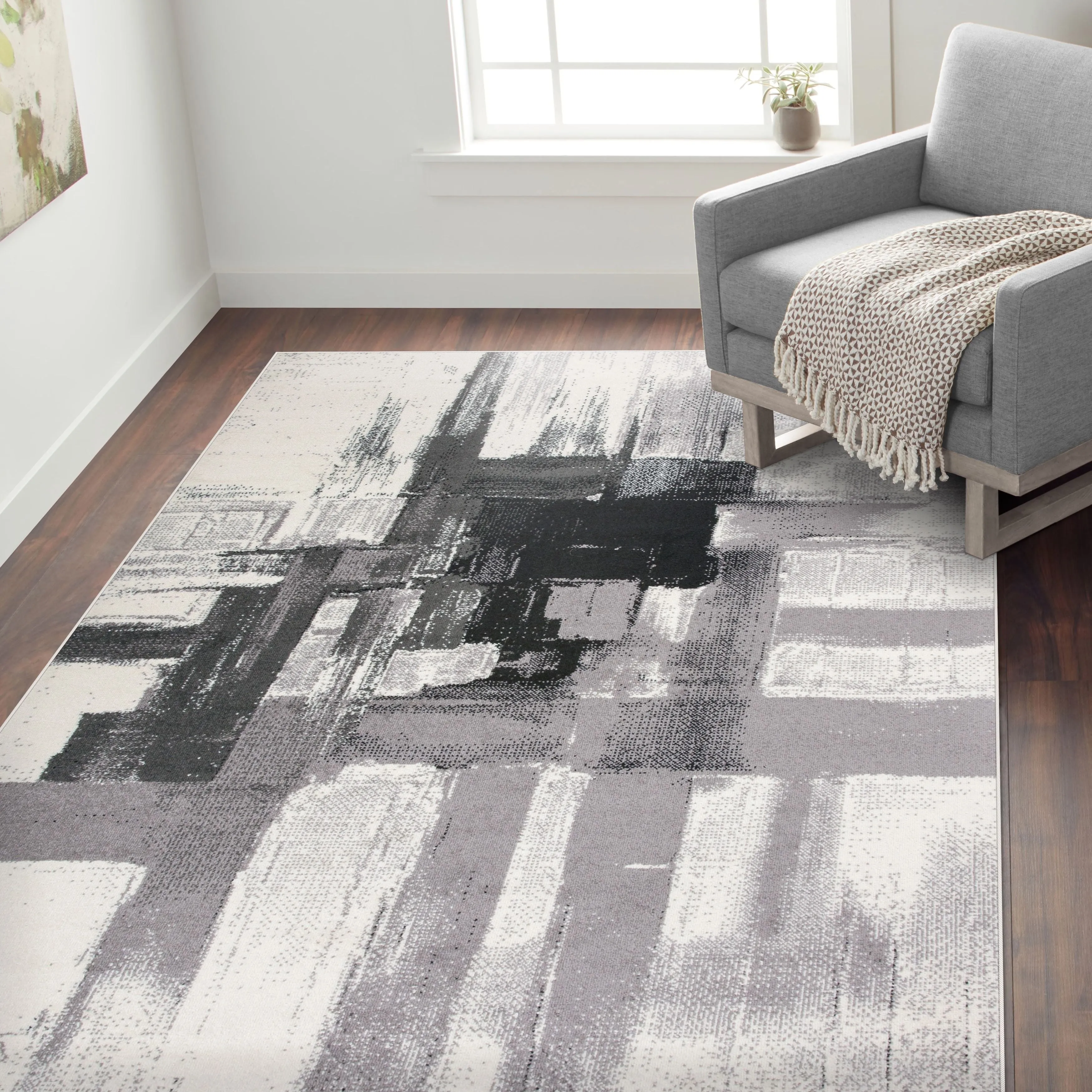 World Rug Gallery Modern Abstract Art Area Rug