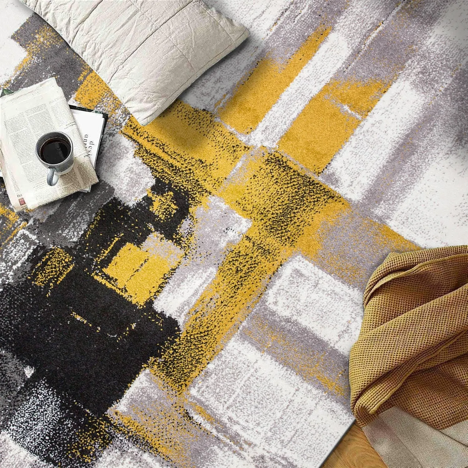 World Rug Gallery Modern Abstract Art Area Rug