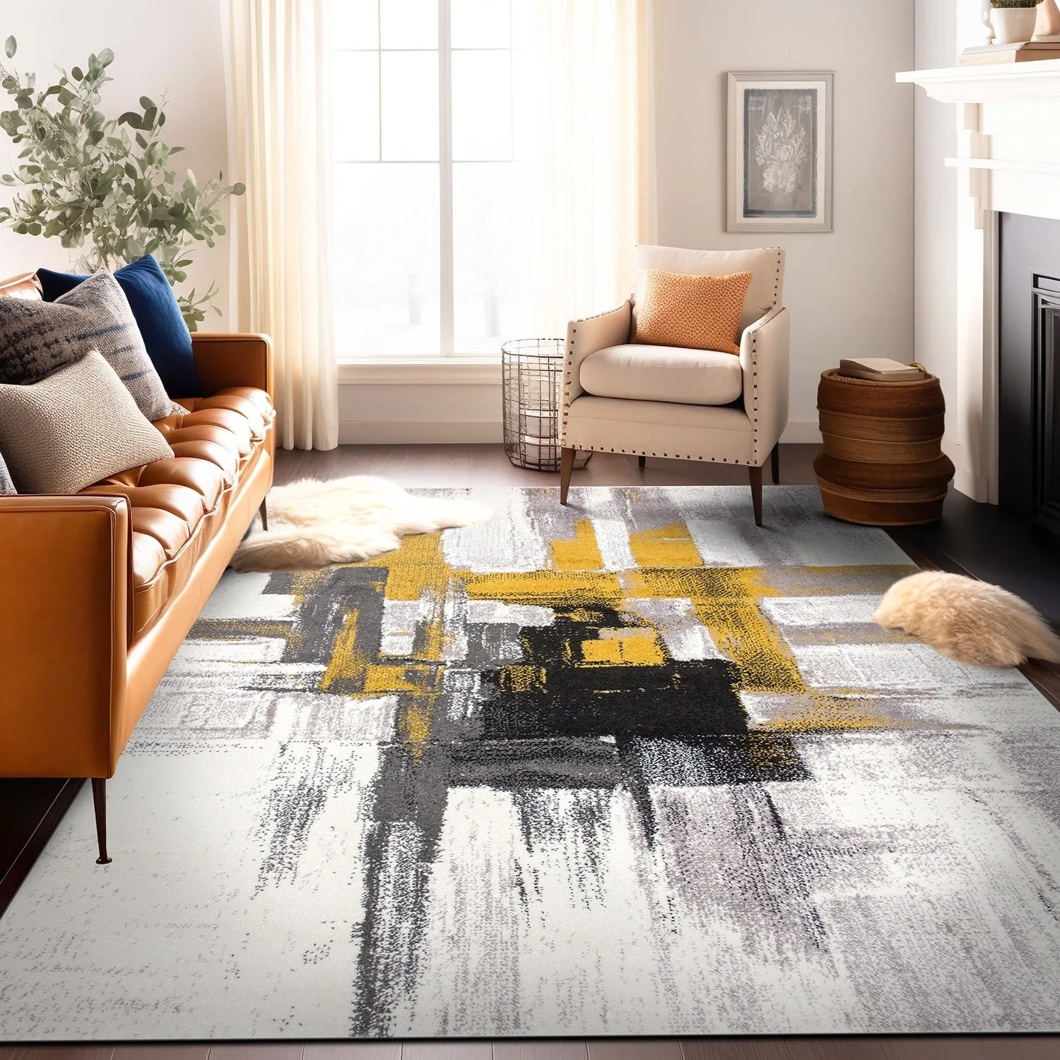 World Rug Gallery Modern Abstract Art Area Rug