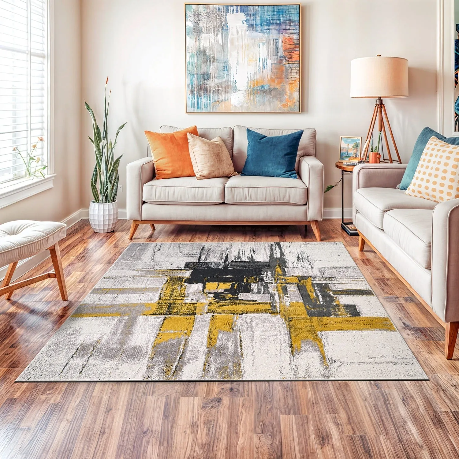World Rug Gallery Modern Abstract Art Area Rug