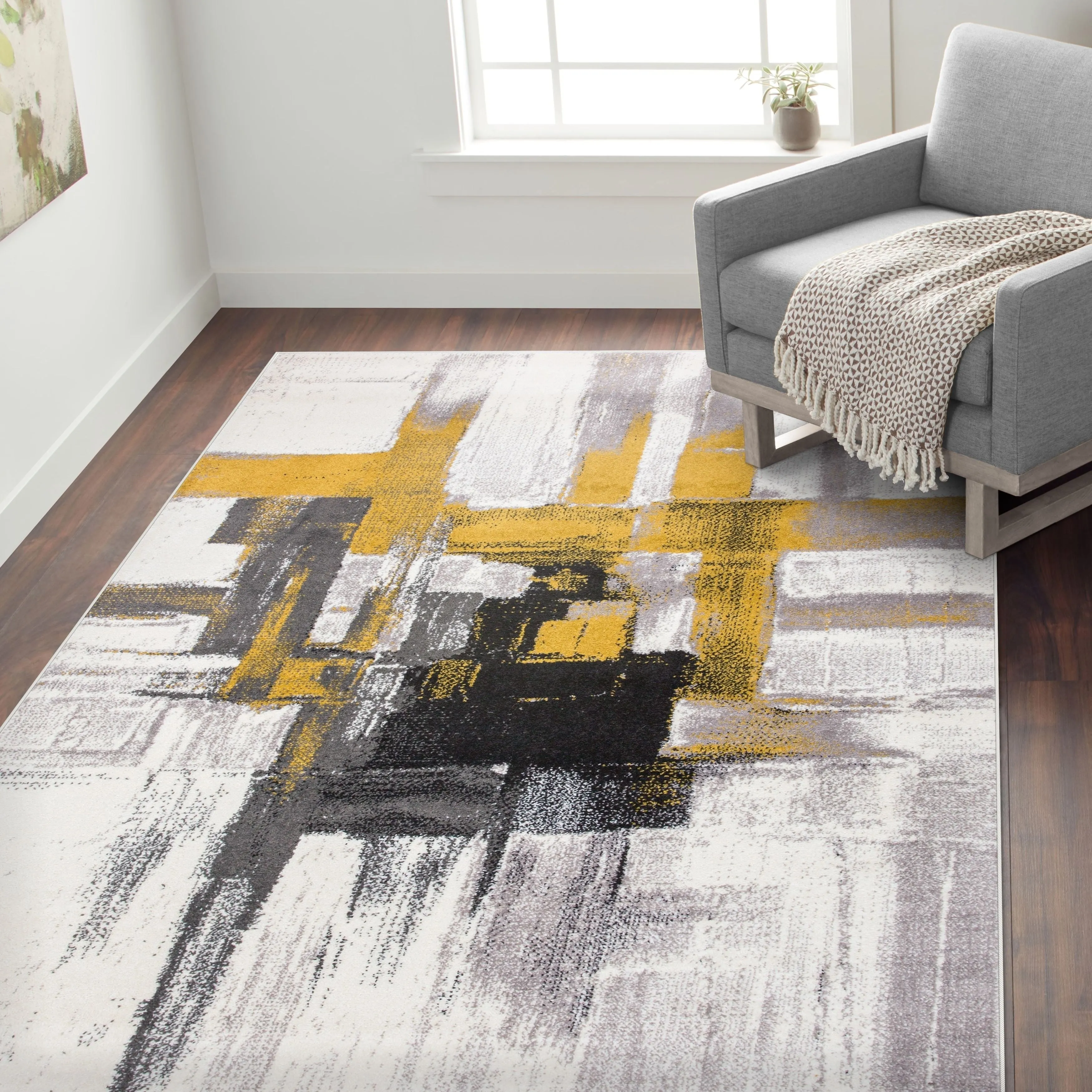 World Rug Gallery Modern Abstract Art Area Rug