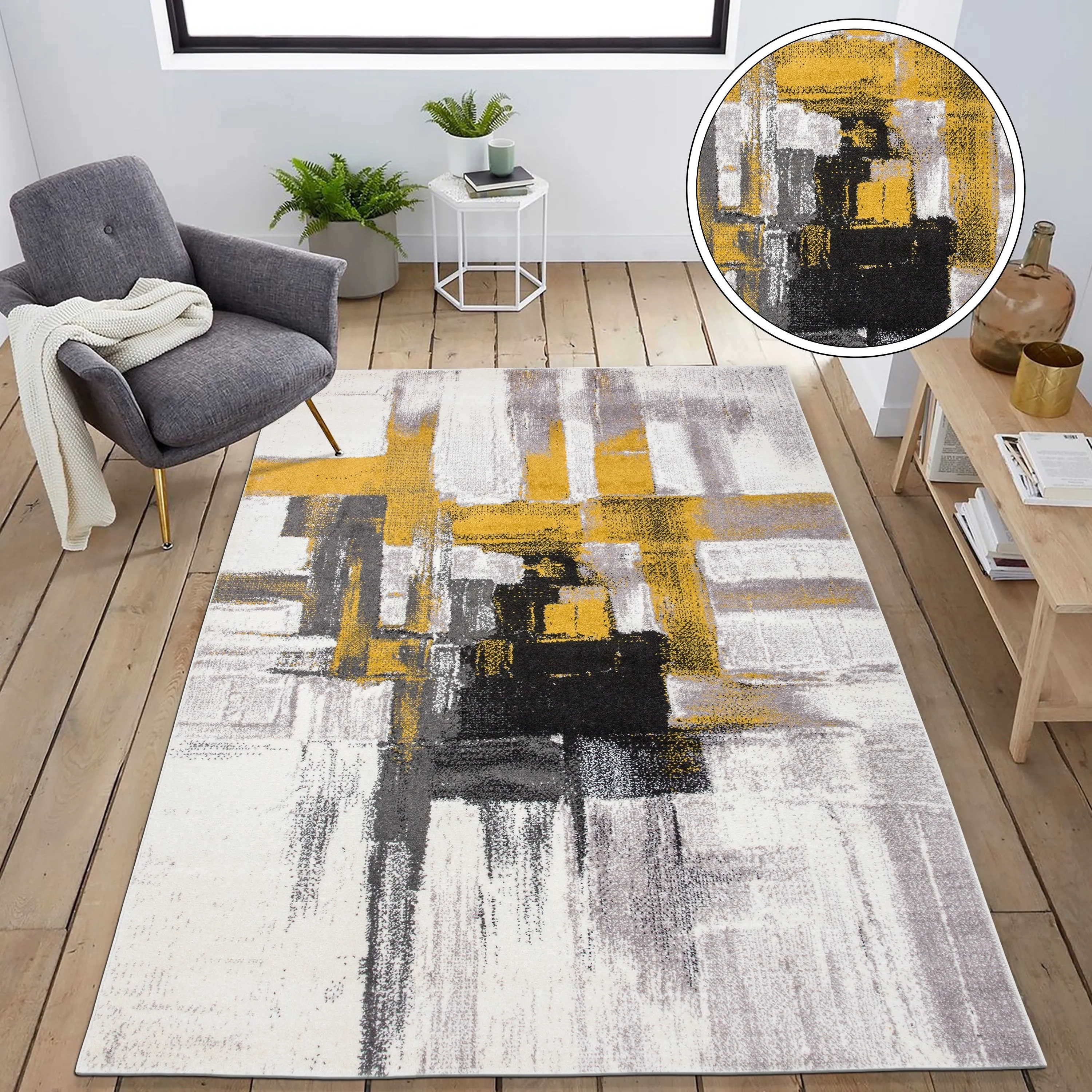 World Rug Gallery Modern Abstract Art Area Rug