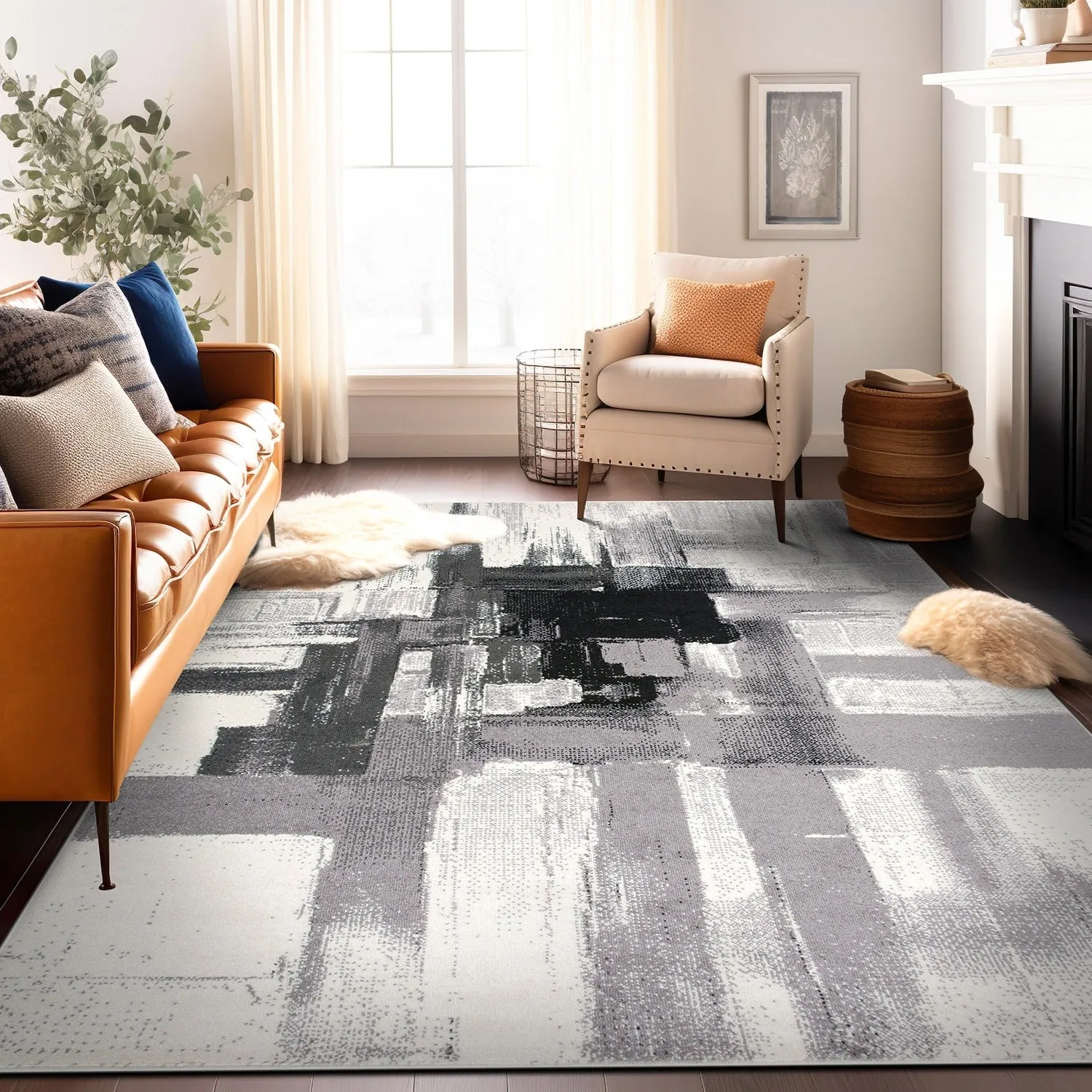 World Rug Gallery Modern Abstract Art Area Rug