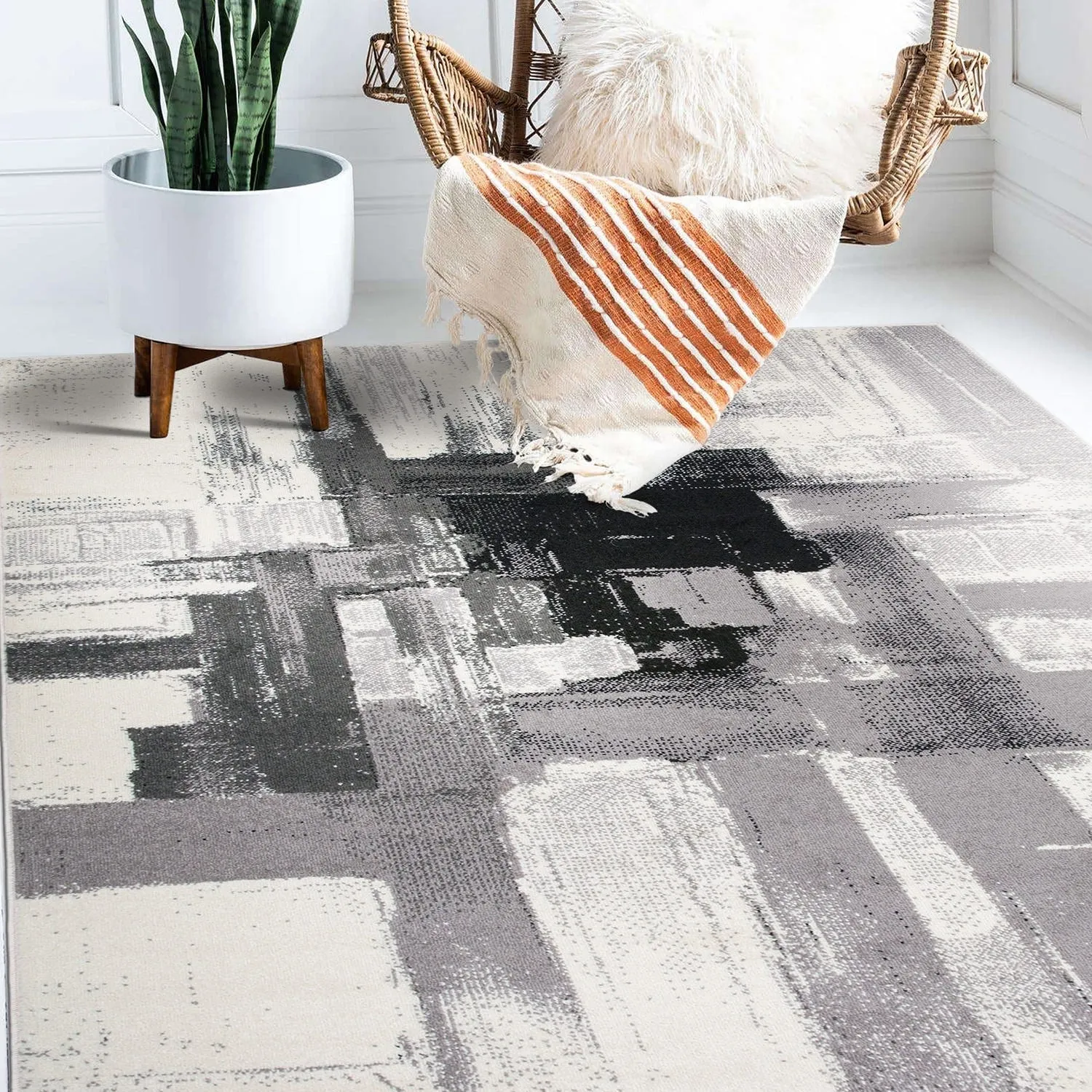 World Rug Gallery Modern Abstract Art Area Rug