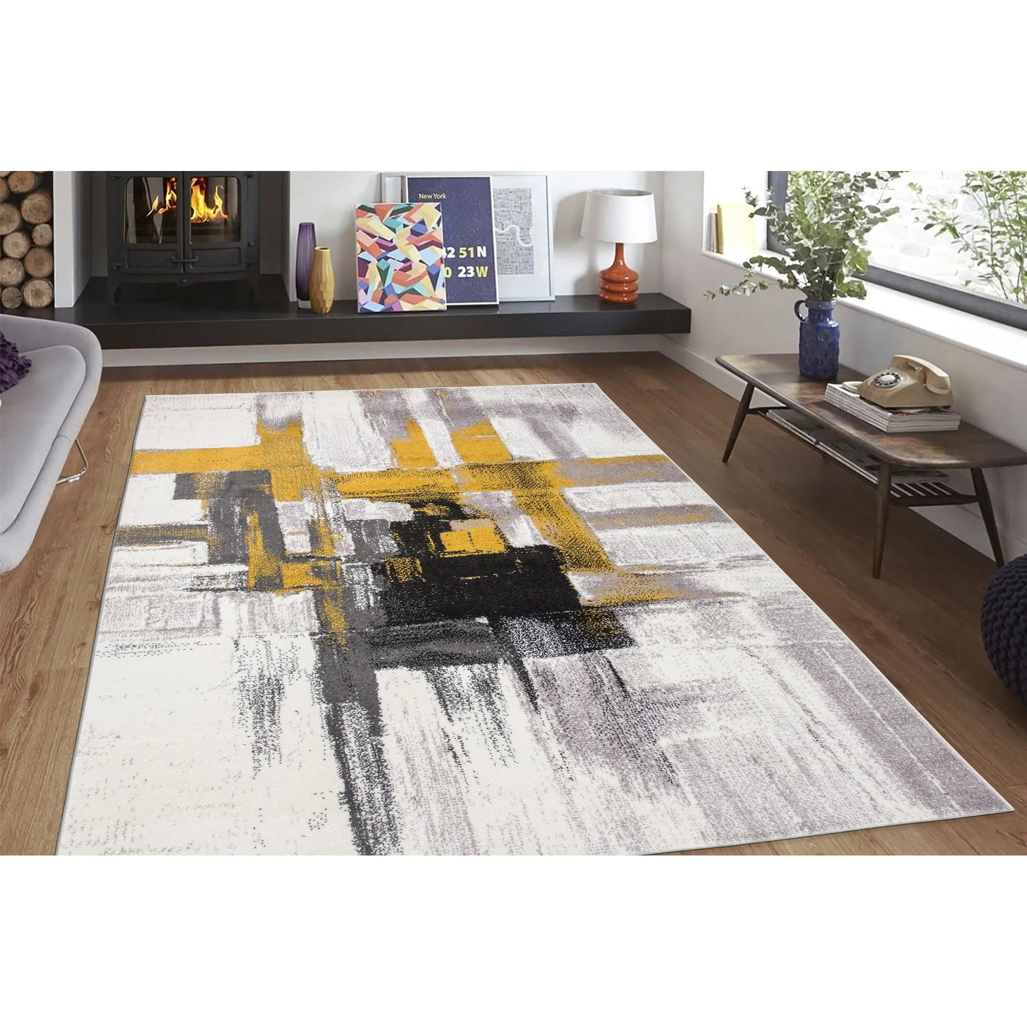 World Rug Gallery Modern Abstract Art Area Rug