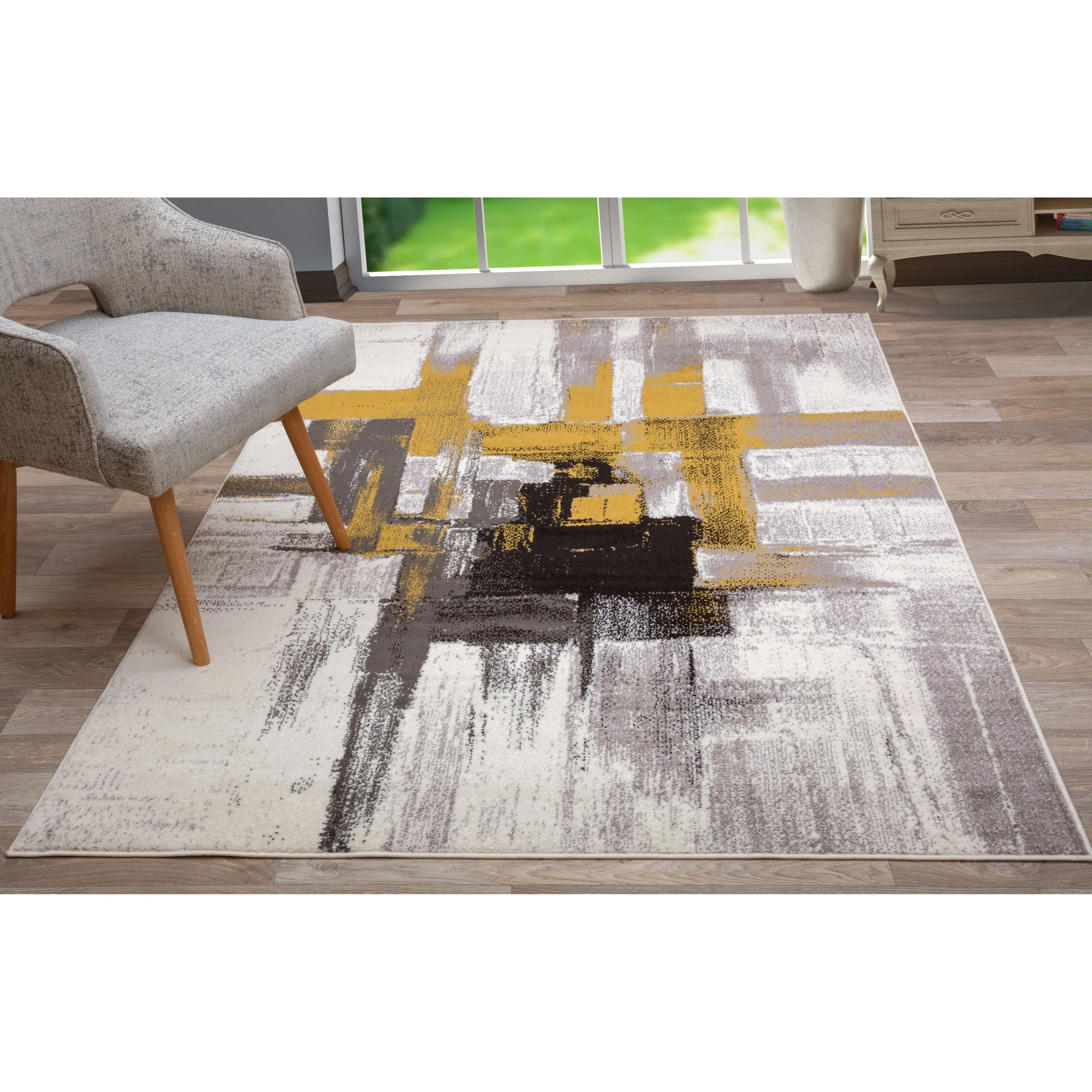 World Rug Gallery Modern Abstract Art Area Rug