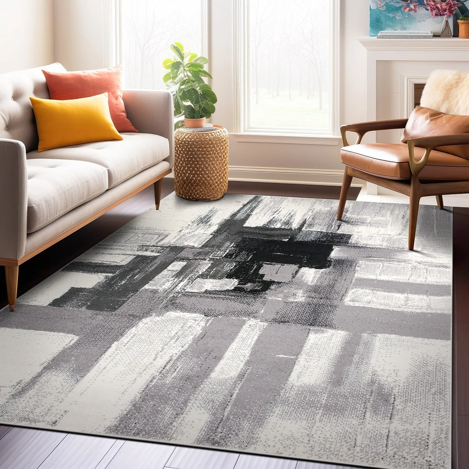 World Rug Gallery Modern Abstract Art Area Rug