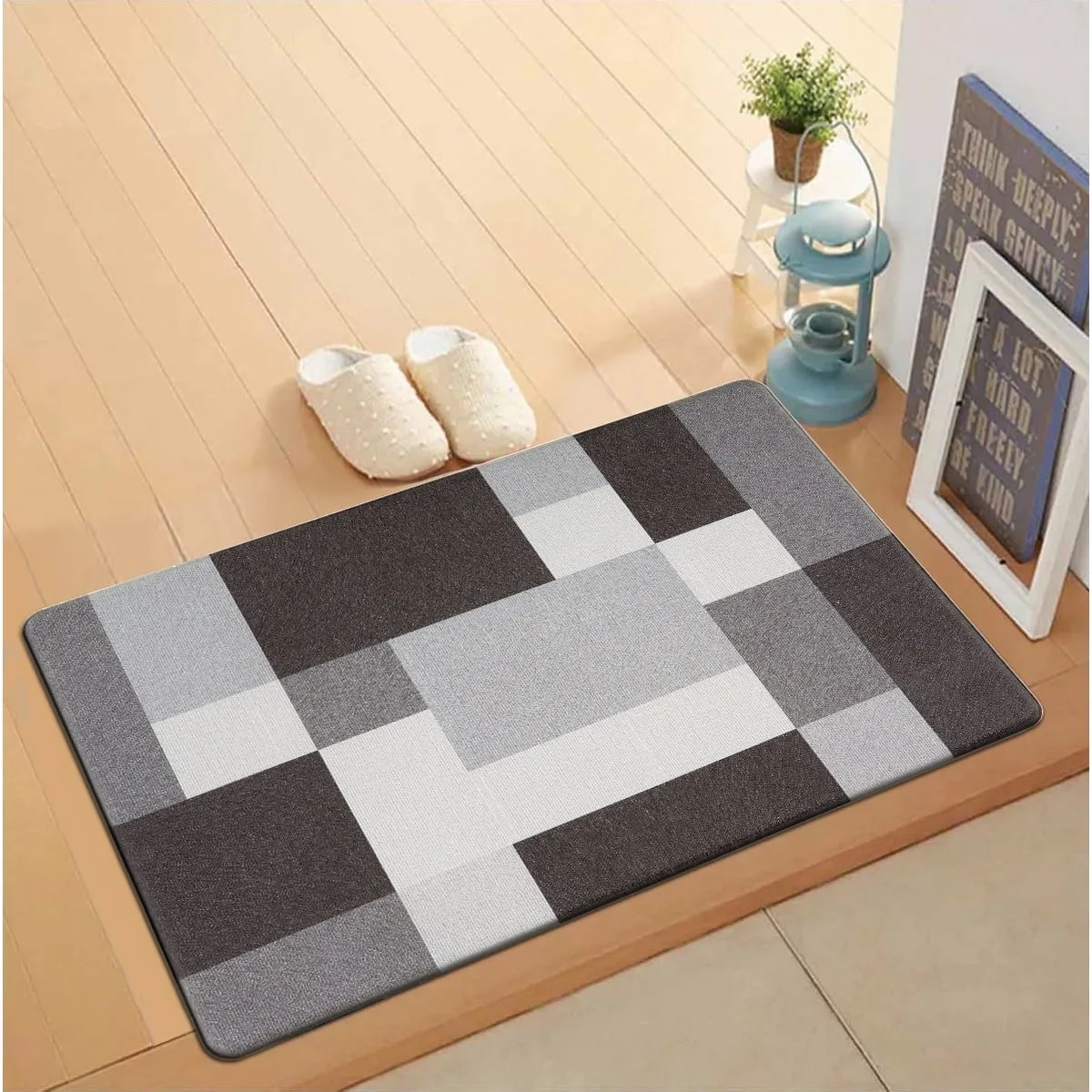 World Rug Gallery Modern Boxes Design Anti Fatigue Standing Mat
