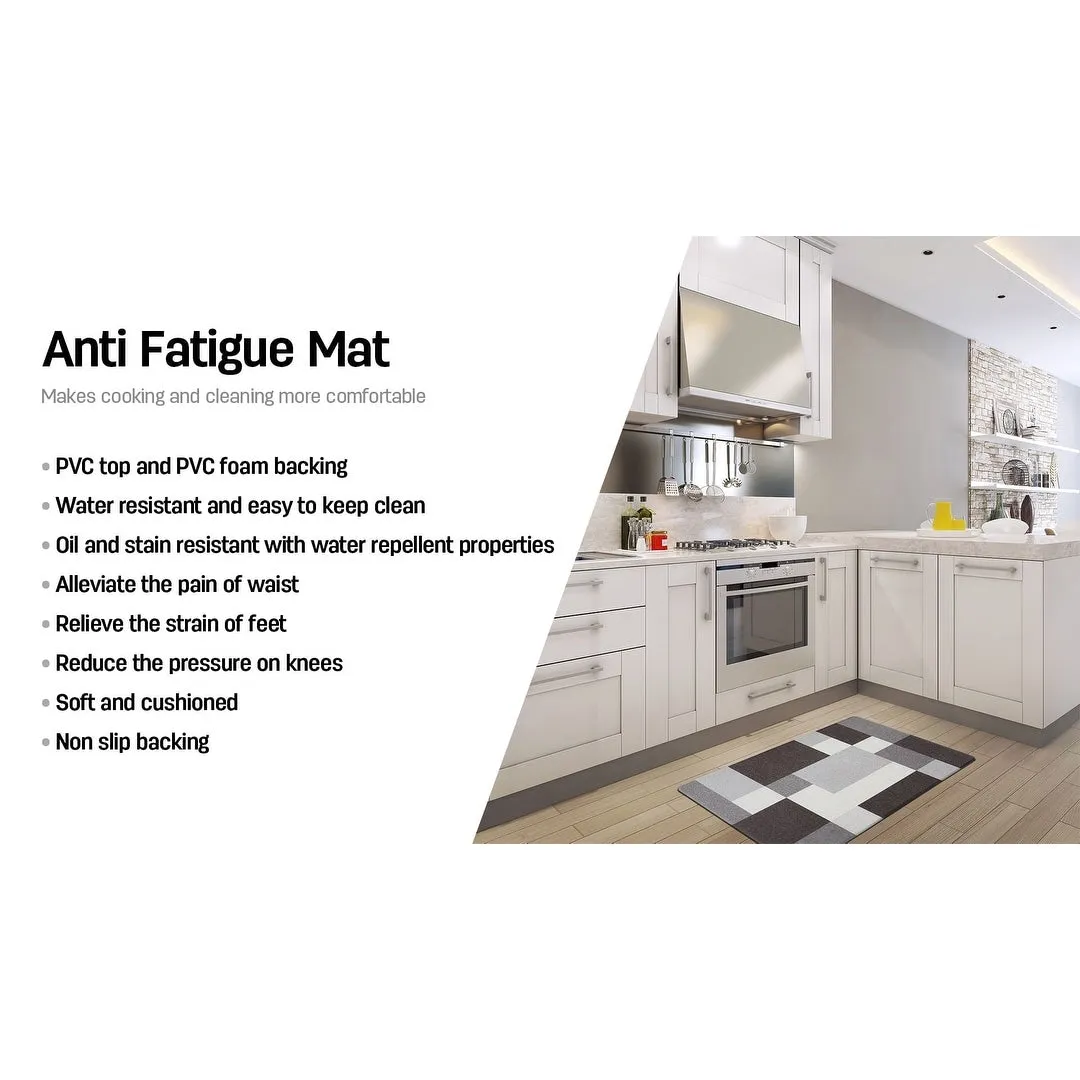 World Rug Gallery Modern Boxes Design Anti Fatigue Standing Mat