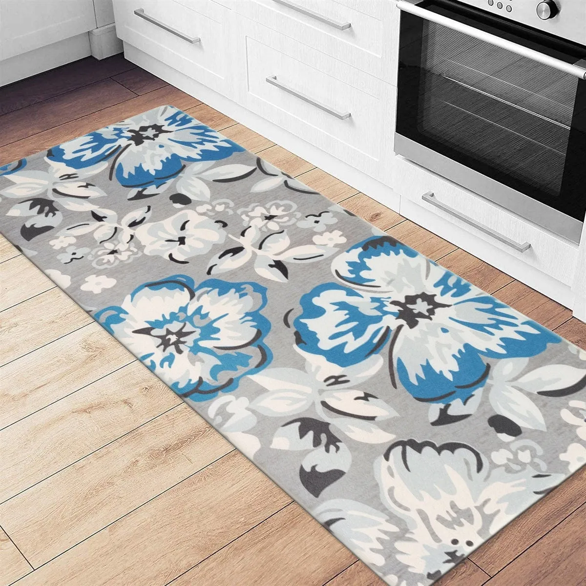 World Rug Gallery Modern Floral Anti Fatigue Standing Mat