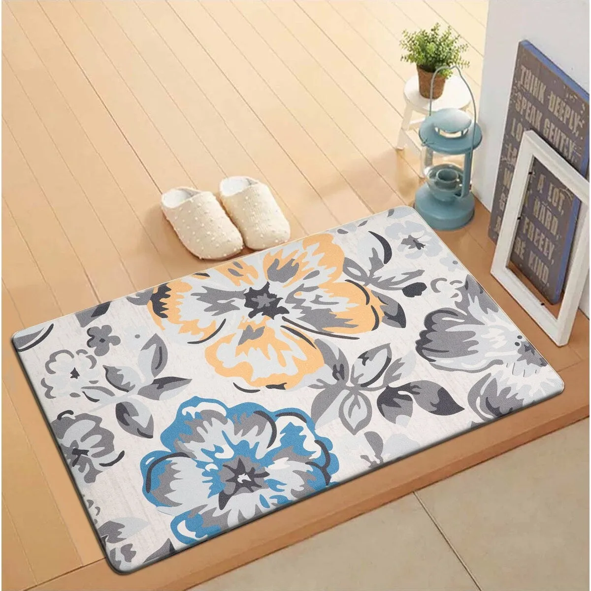 World Rug Gallery Modern Floral Anti Fatigue Standing Mat
