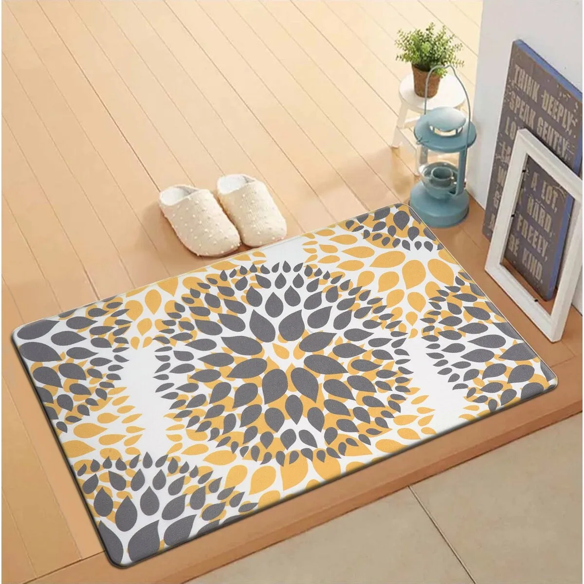 World Rug Gallery Modern Floral Circles Anti Fatigue Standing Mat