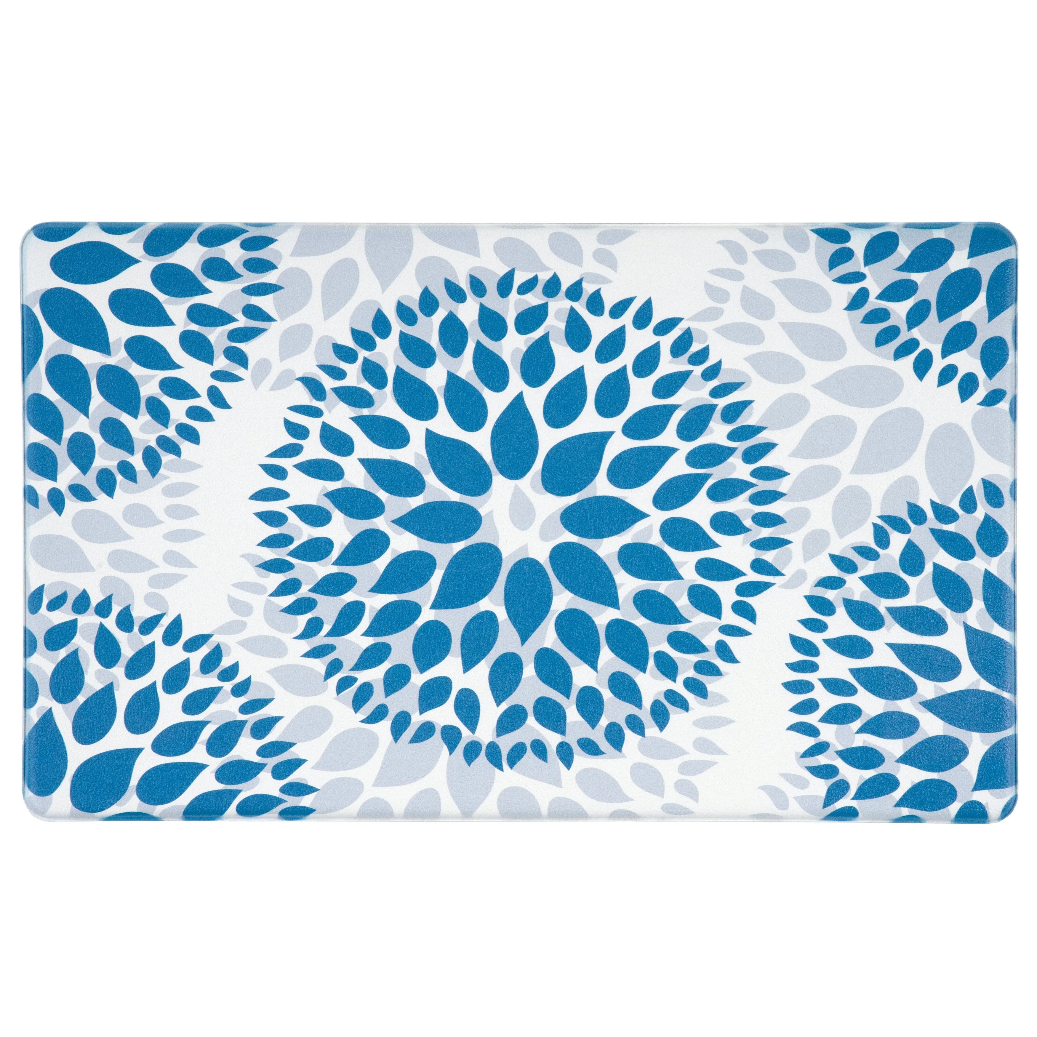 World Rug Gallery Modern Floral Circles Anti Fatigue Standing Mat