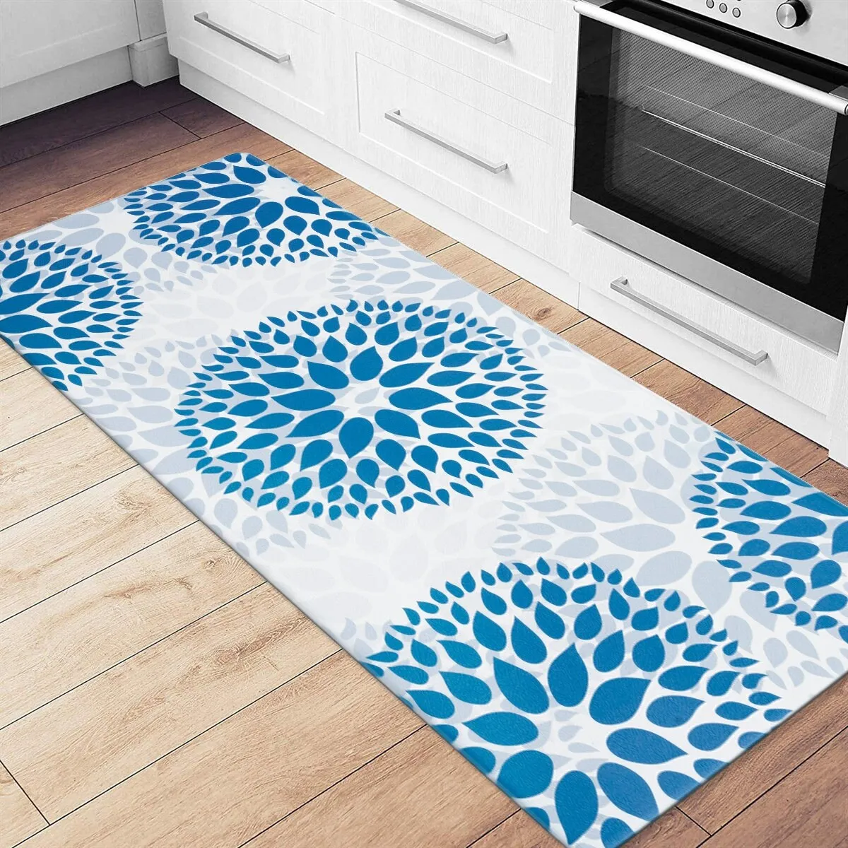 World Rug Gallery Modern Floral Circles Anti Fatigue Standing Mat