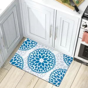 World Rug Gallery Modern Floral Circles Anti Fatigue Standing Mat