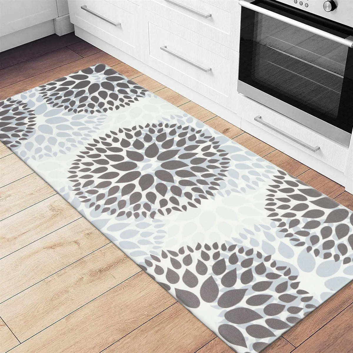 World Rug Gallery Modern Floral Circles Anti Fatigue Standing Mat
