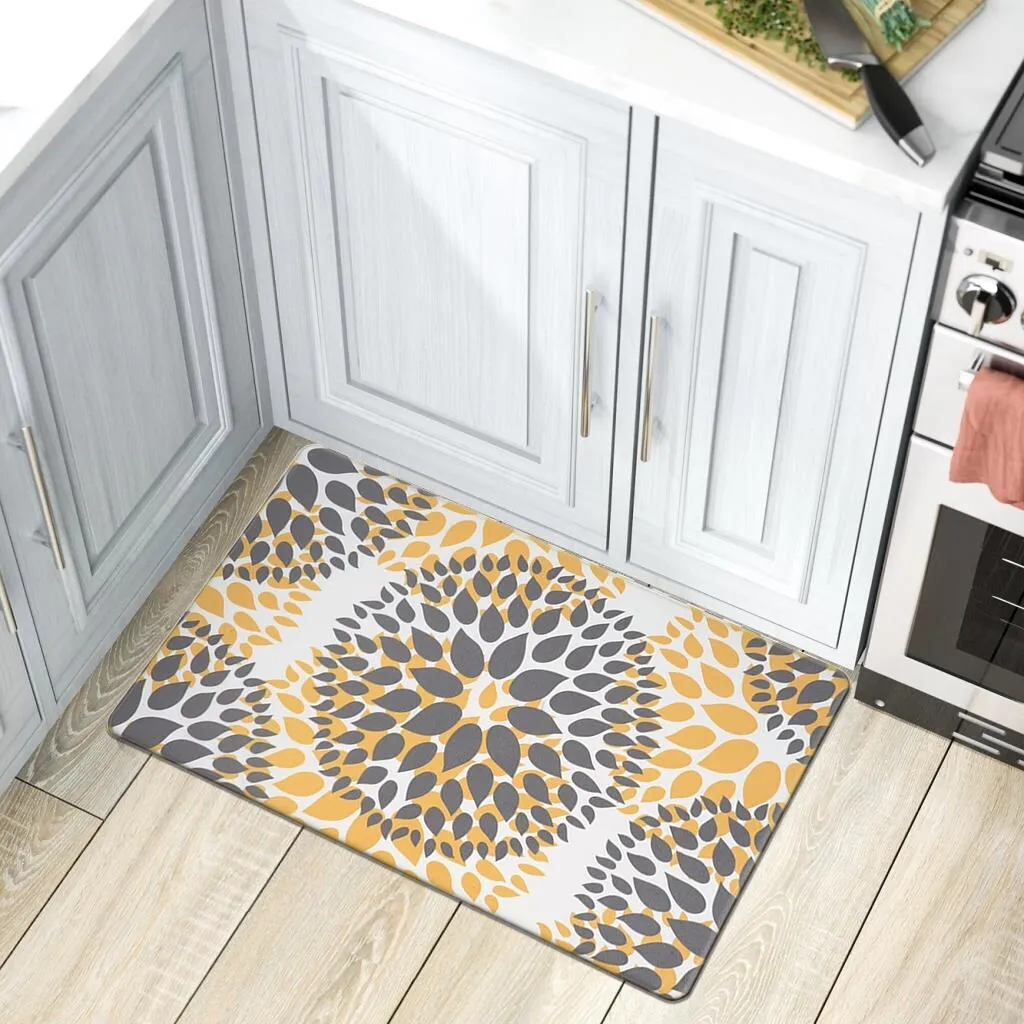 World Rug Gallery Modern Floral Circles Anti Fatigue Standing Mat