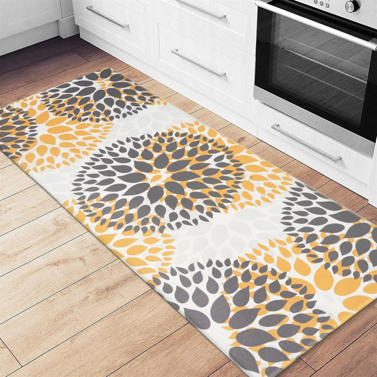 World Rug Gallery Modern Floral Circles Anti Fatigue Standing Mat
